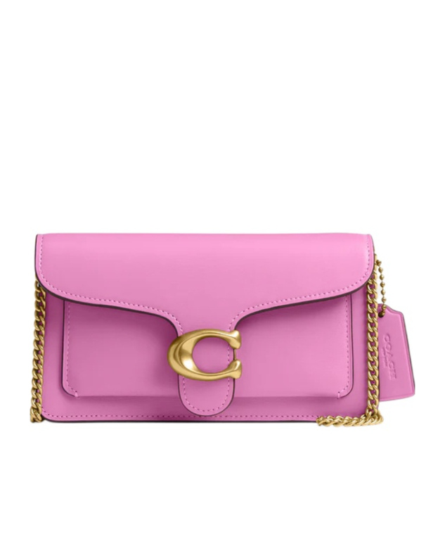 Coach Tabby 20 Logo Plaque Quilted Shoulder Bag In B4/fuchsia.