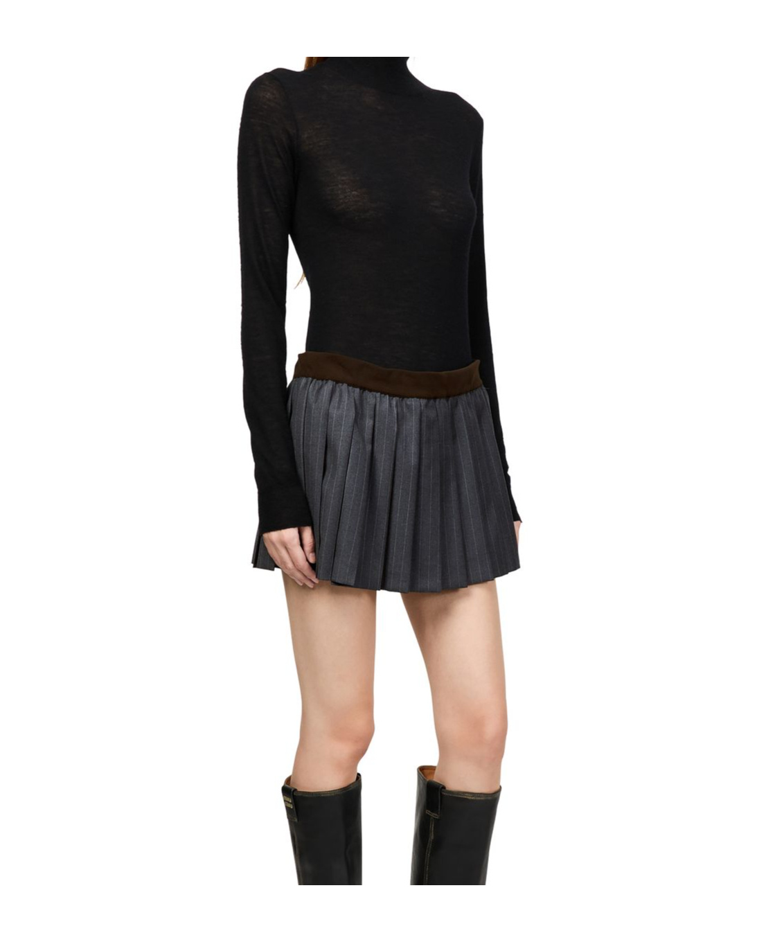 Miu Miu Pleated Skirt In Black