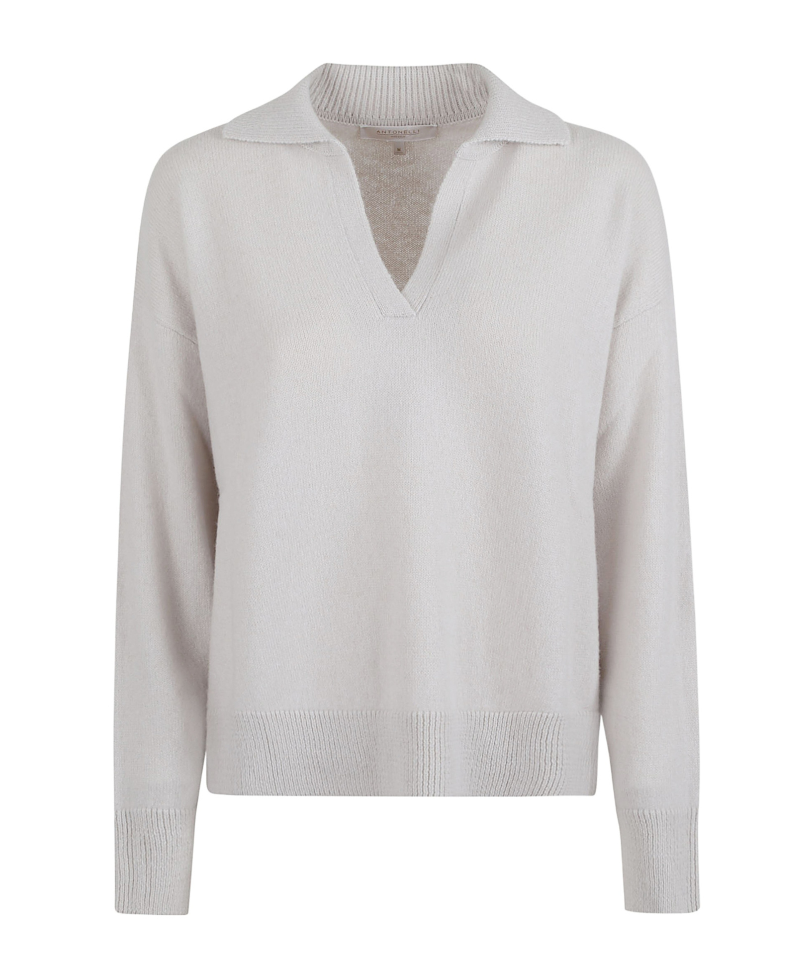 Antonelli Long-sleeved Ribbed Sweater In White