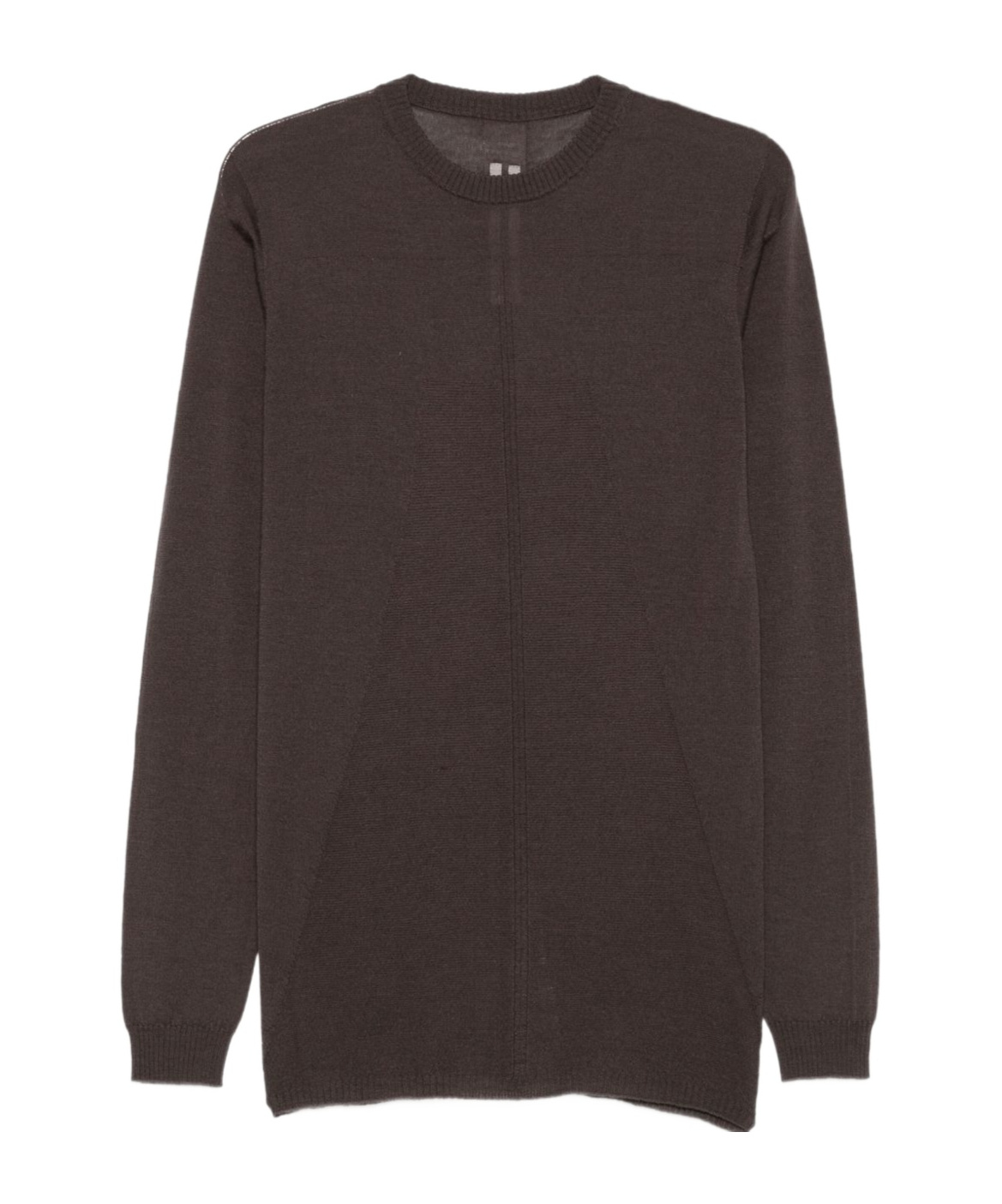 Rick Owens Long-sleeve Knit Top With Vertical Seam In Black