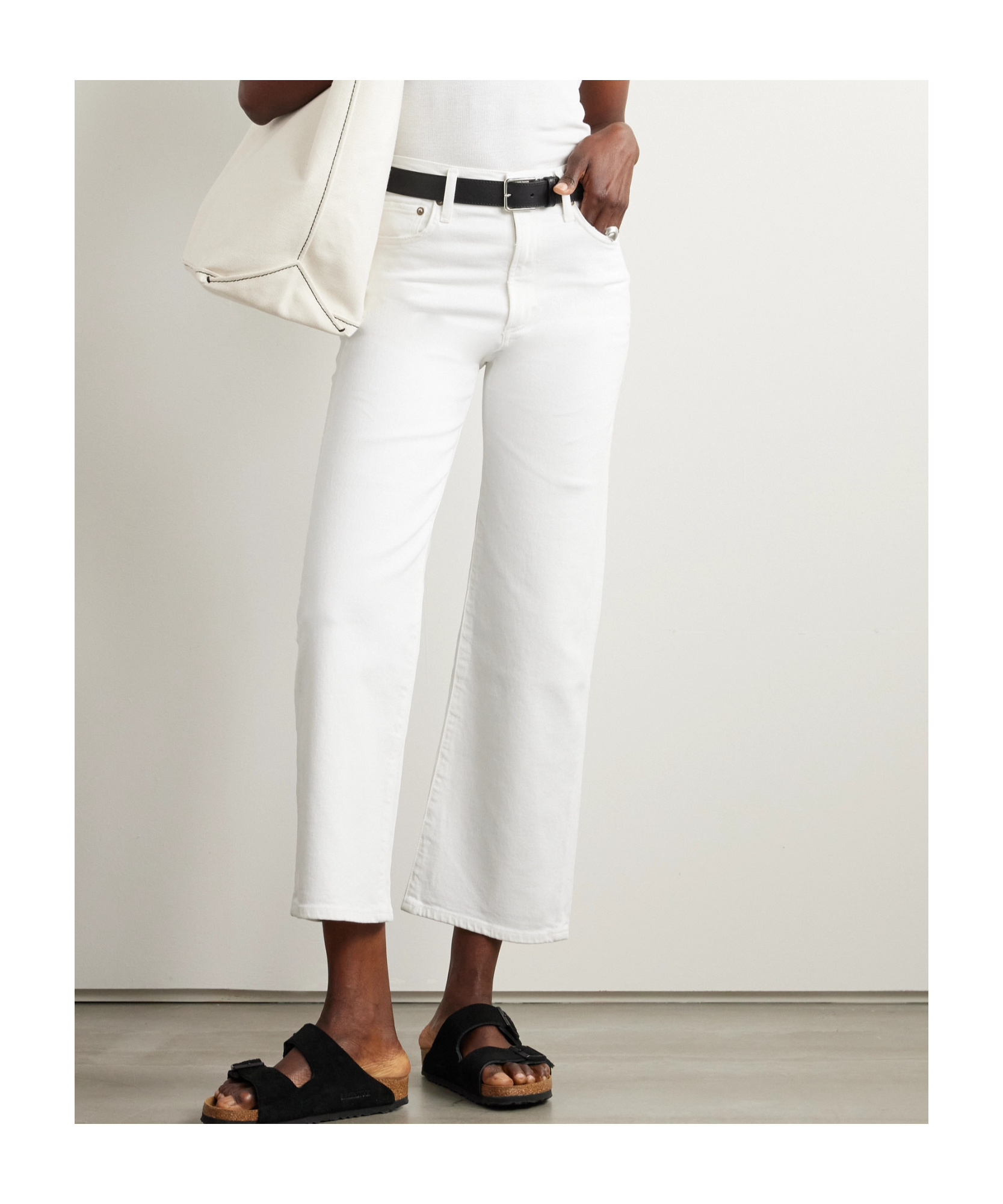 Agolde High Waist Jeans In White