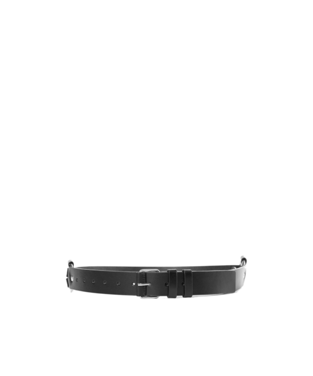 Ann Demeulemeester Monna 35cm Belt With Double Rings In Black