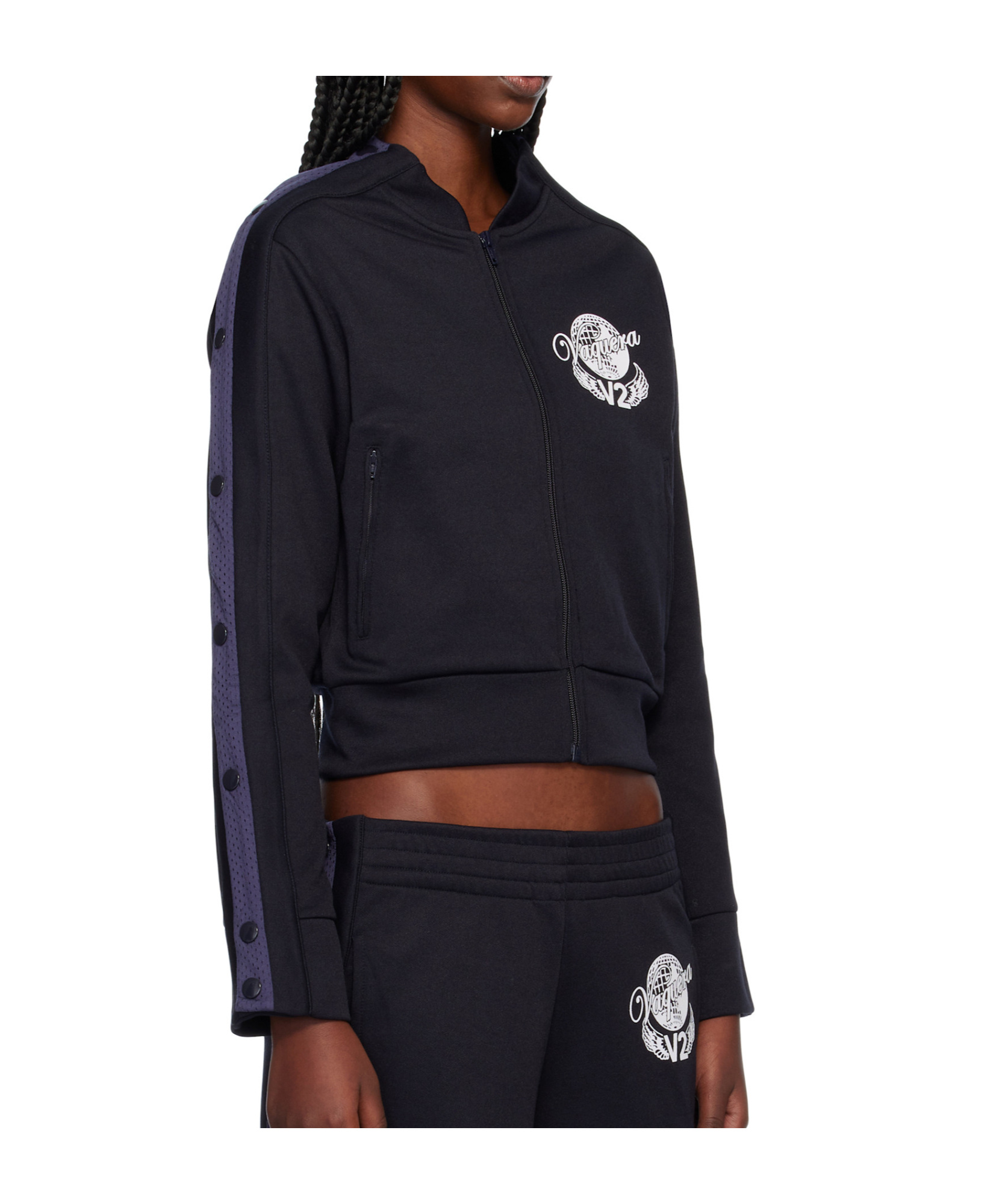 Vaquera Navy Snap Track Jacket