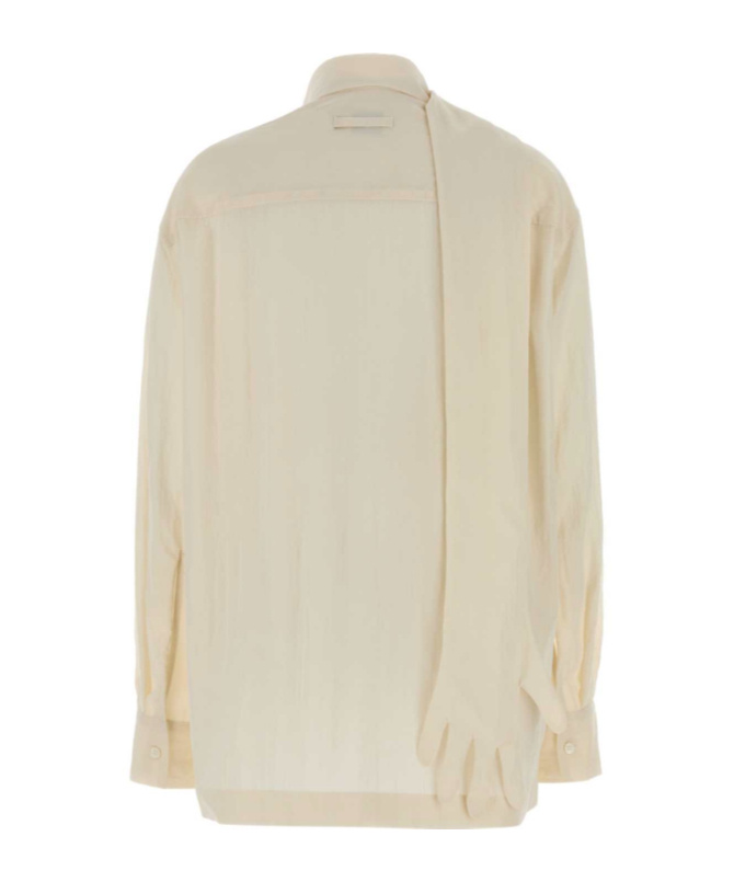 Jean Paul Gaultier Ivory Lyocell Blend Blouse In Neutral