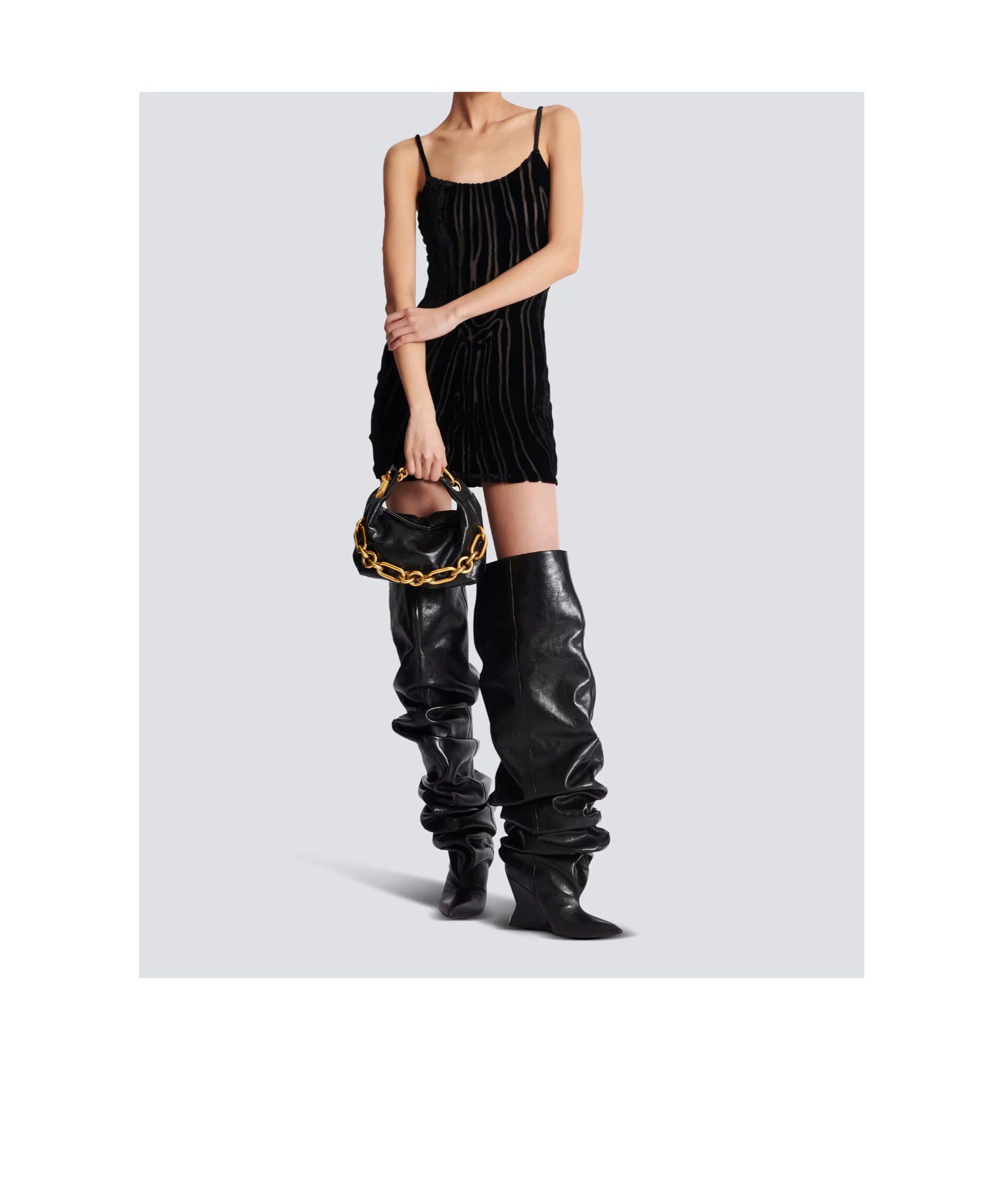 Balmain "chic Lock" Mini Handbag In Black