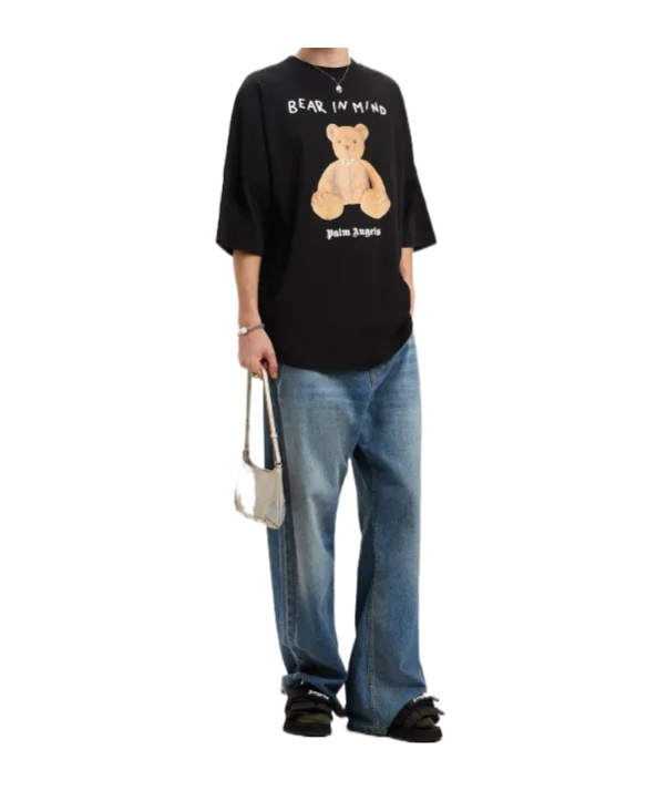 Palm Angels Men Bear In Mind Over T-shirt In Black