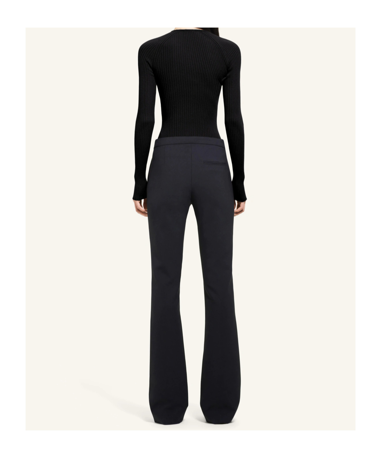 Courrèges Slash Asymmetric Ribbed-knit Sweater In Black
