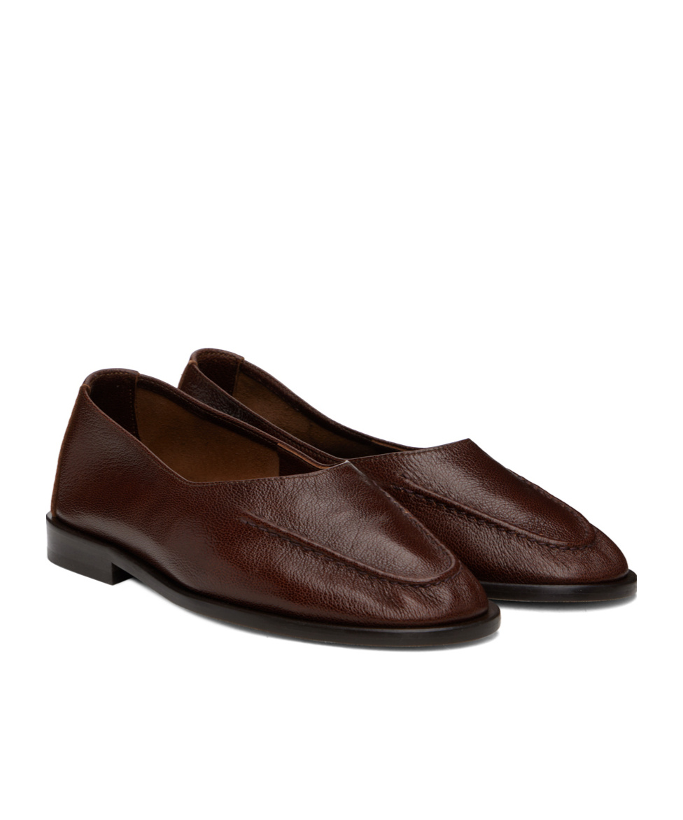 Hereu Brown Juliol Winter Supple Shiny Ballerina Flats In Maroon