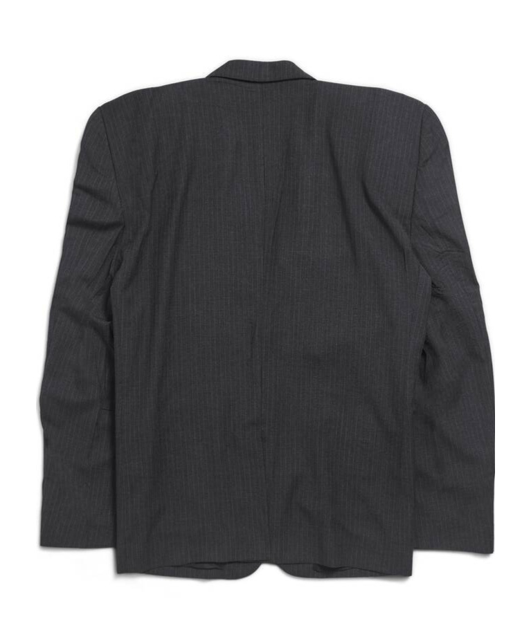 Balenciaga Striped Buttoned Blazer In Black