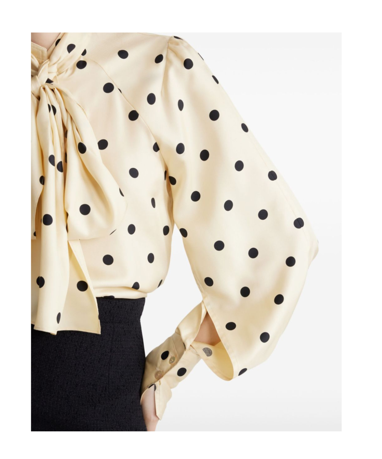 Patou Silk Blouse With Polka Dot Pattern And Bow In White