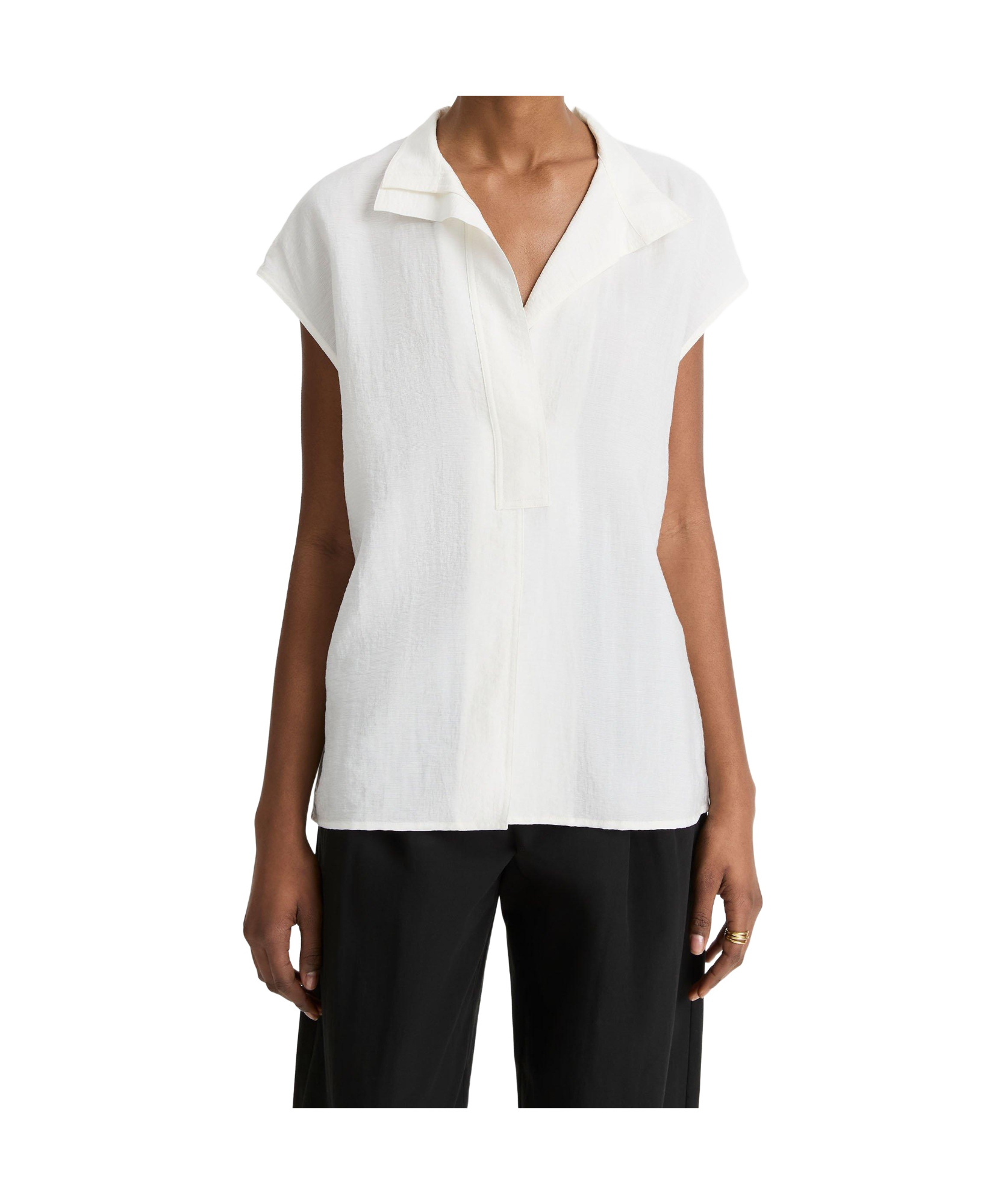 Vince Voile Cap-sleeve Blouse