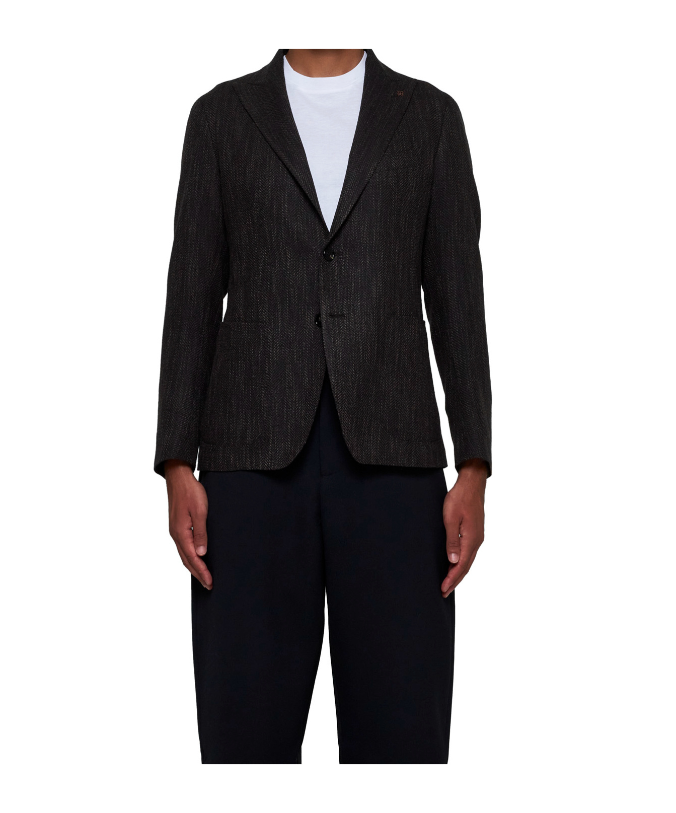 Tagliatore Montecarlo Wool And Silk-blend Blazer In Brown
