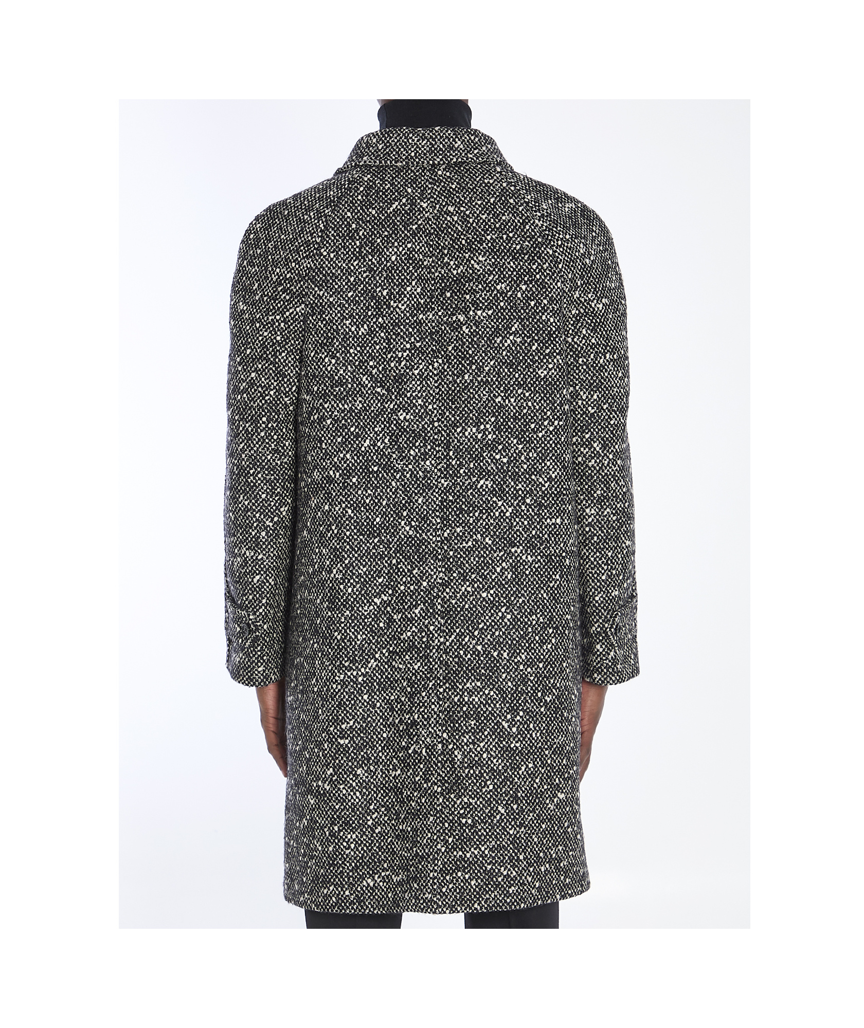 Celine Camden Wool Tweed Coat With Button Closure And Side Pockets In Multi