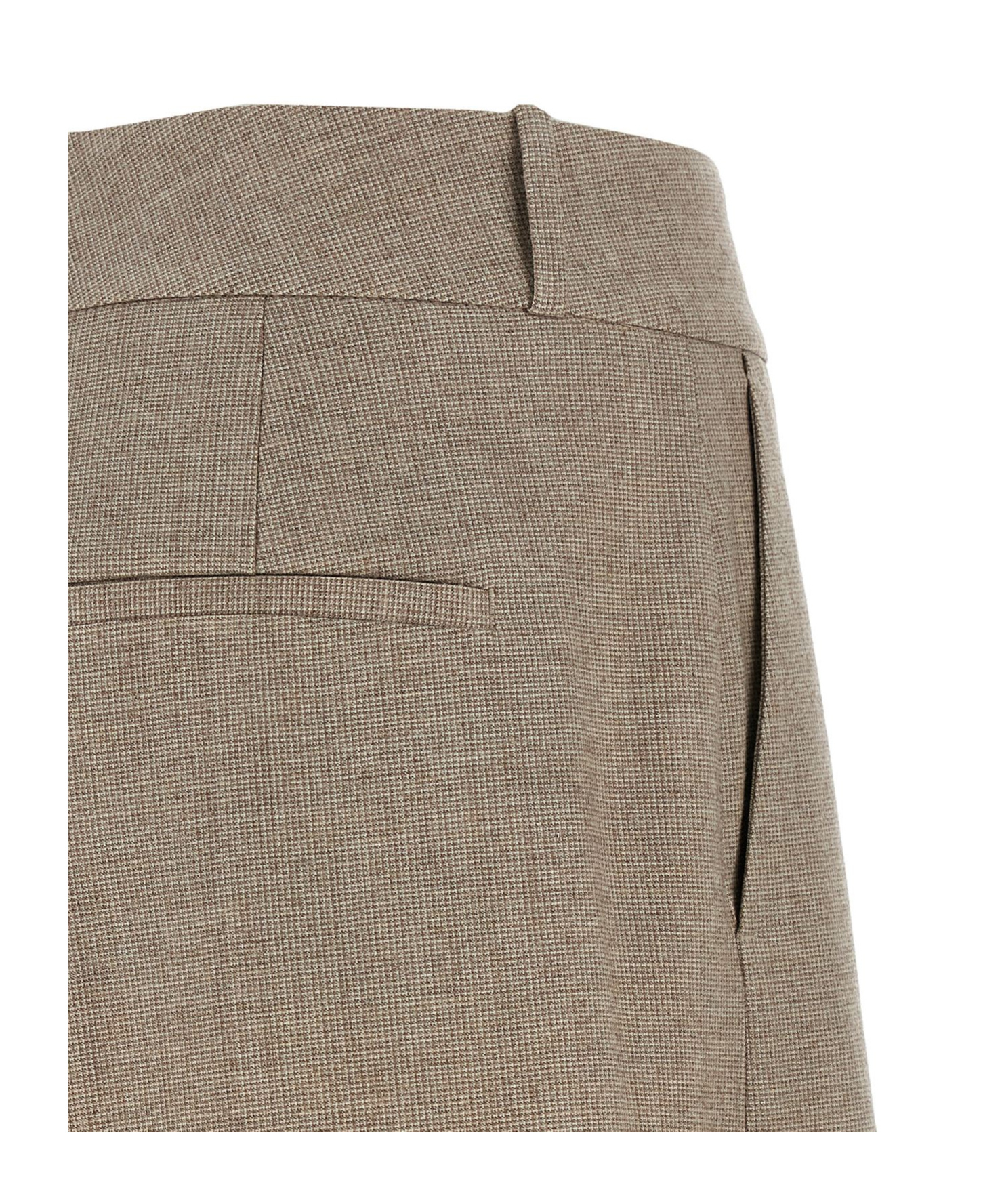 Peserico Micro Houndstooth Long Bermuda Shorts Bermuda And Short Beige In Brown