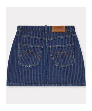 Kenzo Striped Mini Skirt In Blue