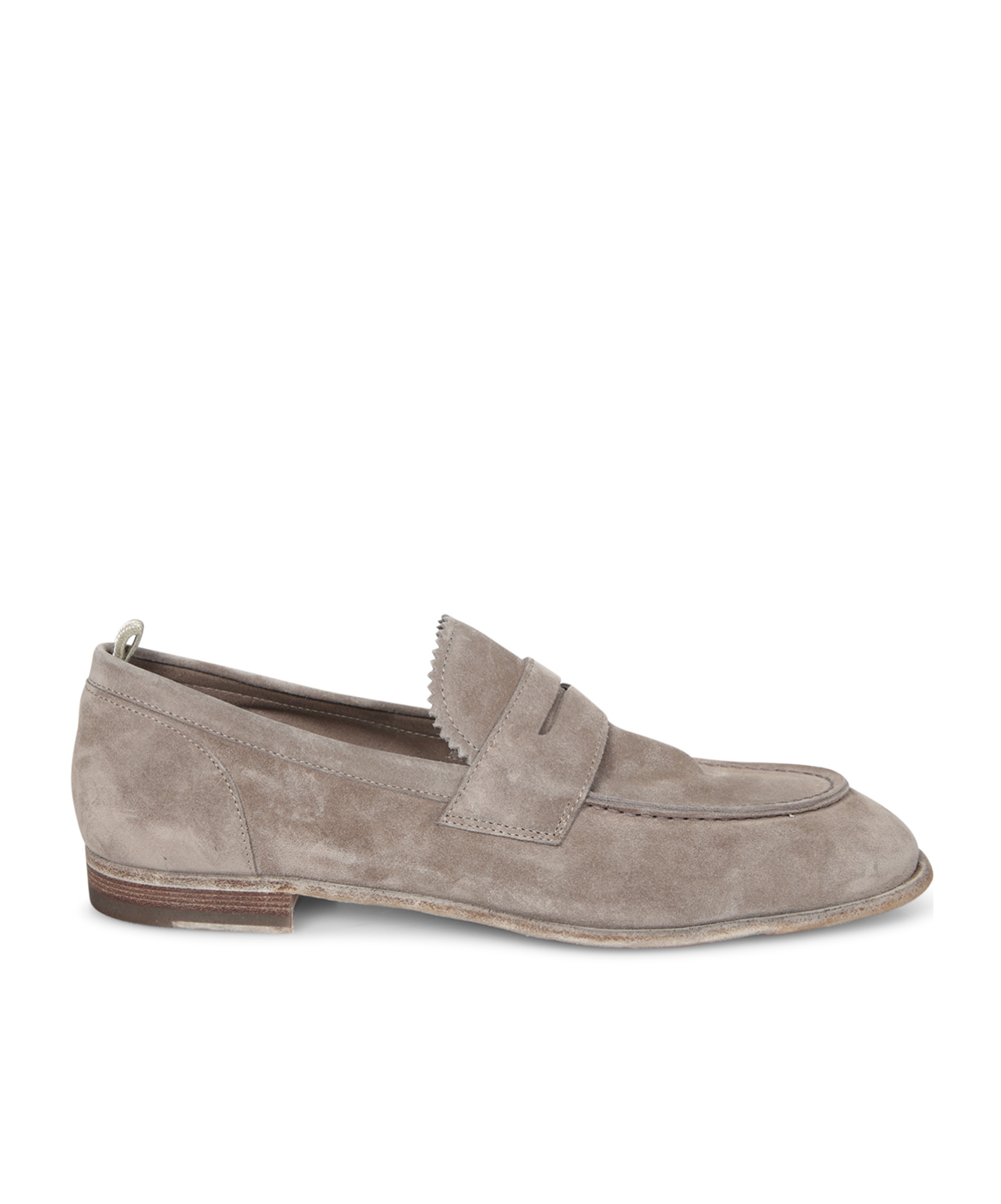 Officine Creative Solitude Suede Beige Loafer In Taupe Grey