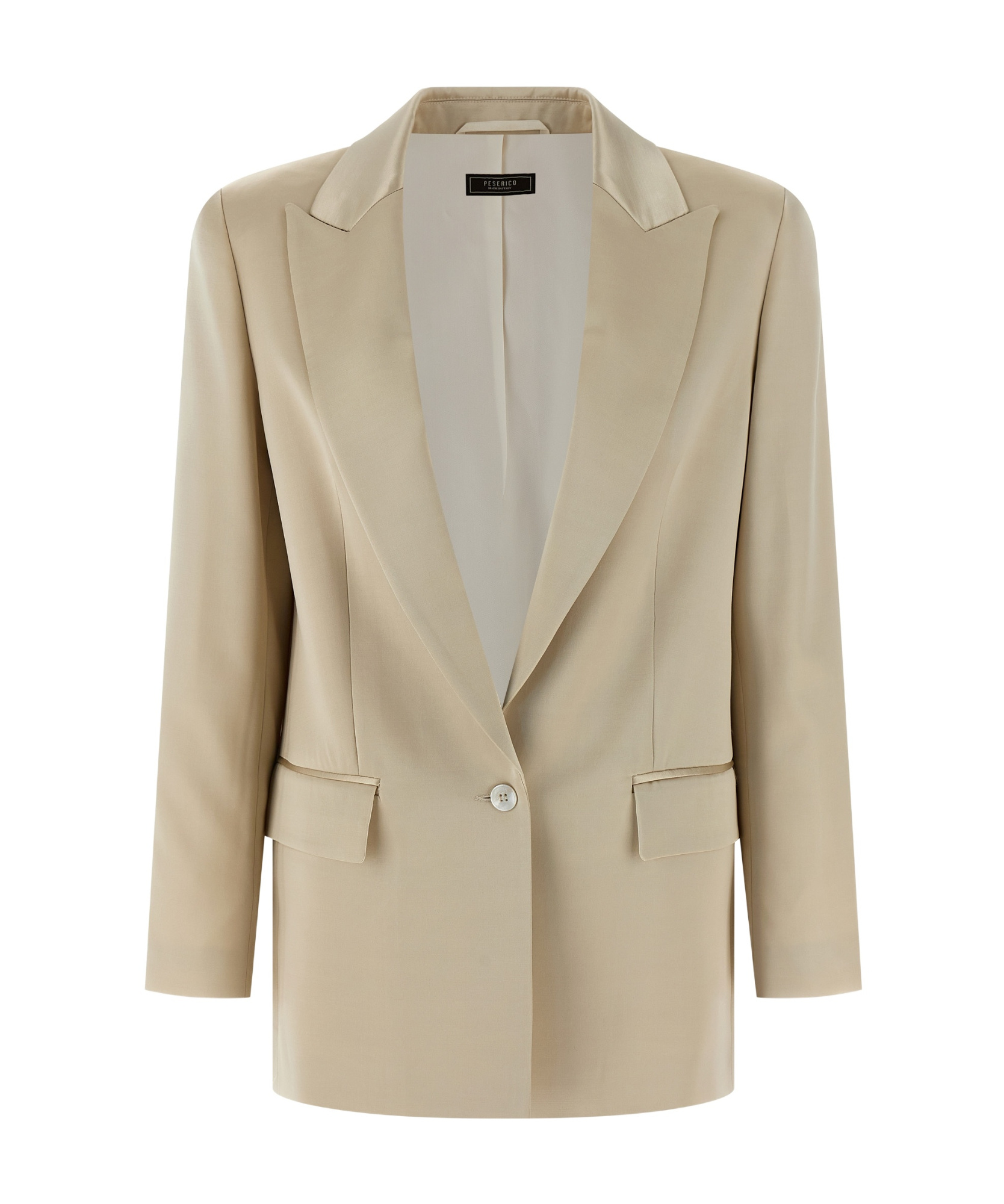 Peserico Single-breasted Blazer In Brown