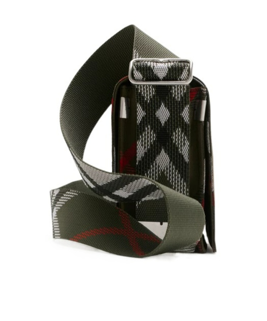 Burberry Check Trench Messenger Bag In Black