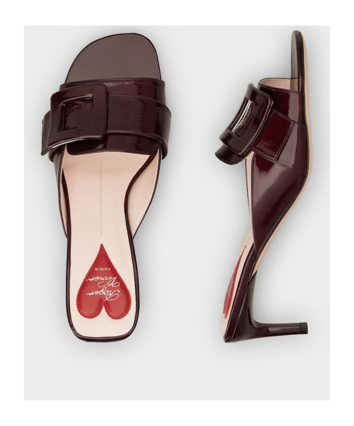 ROGER VIVIER VIV' CANARD MULES IN PATENT LEATHER