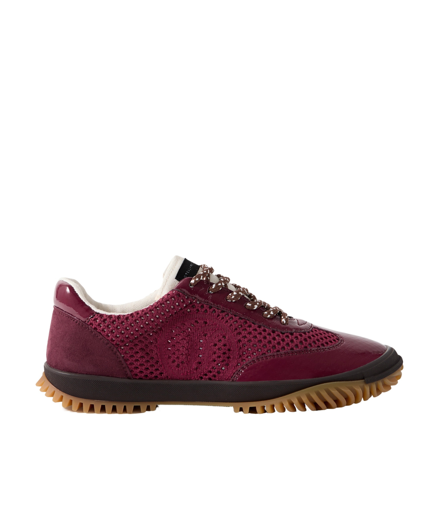 Stella Mccartney Burgundy S-wave Sport Mesh Paneled Sneakers In Brown