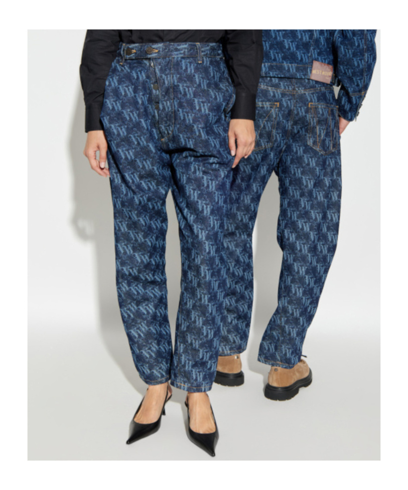 Vivienne Westwood Printed Trousers With Pockets And Loops In Blue