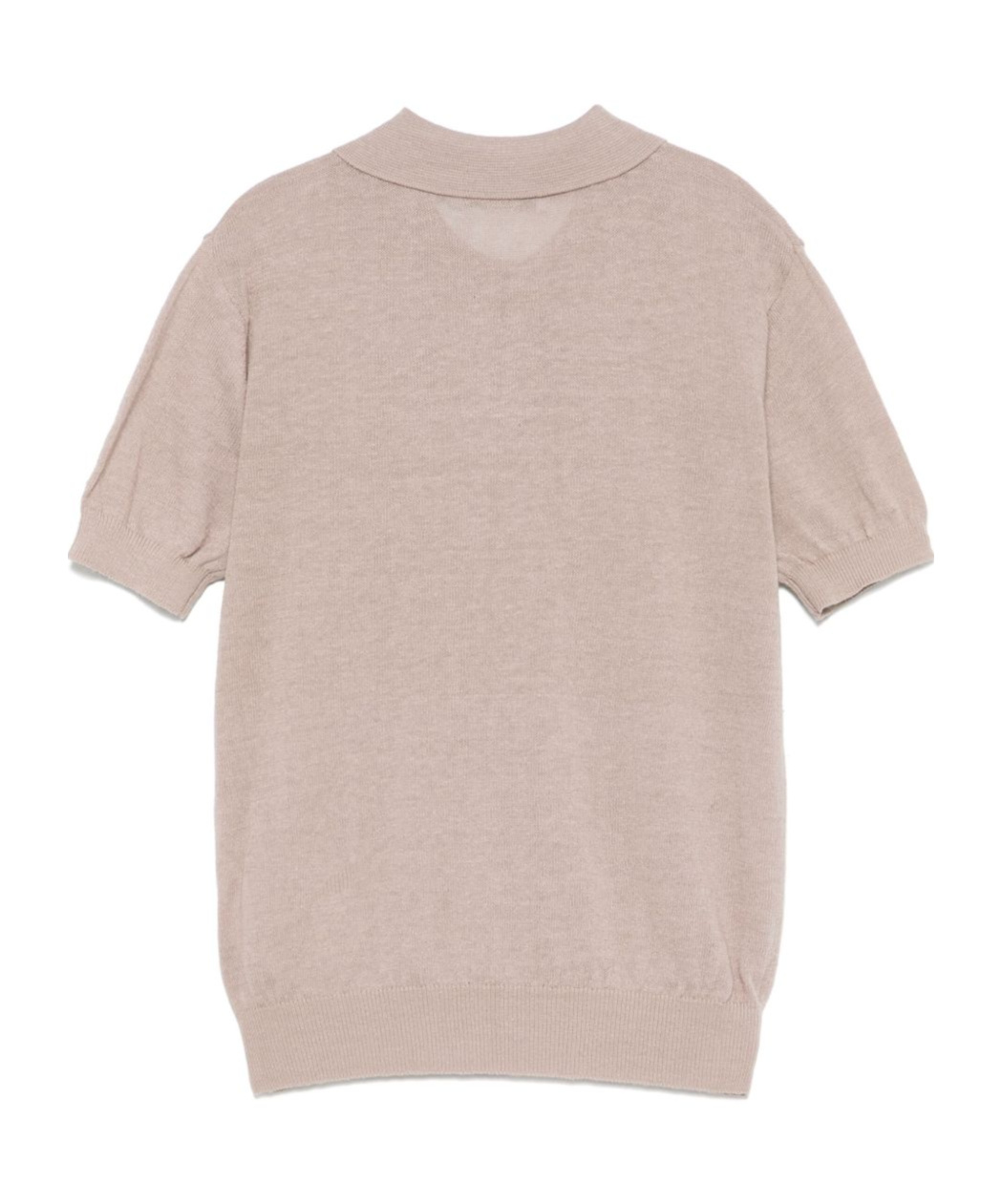 Msgm Short-sleeved Polo Shirt In Nude