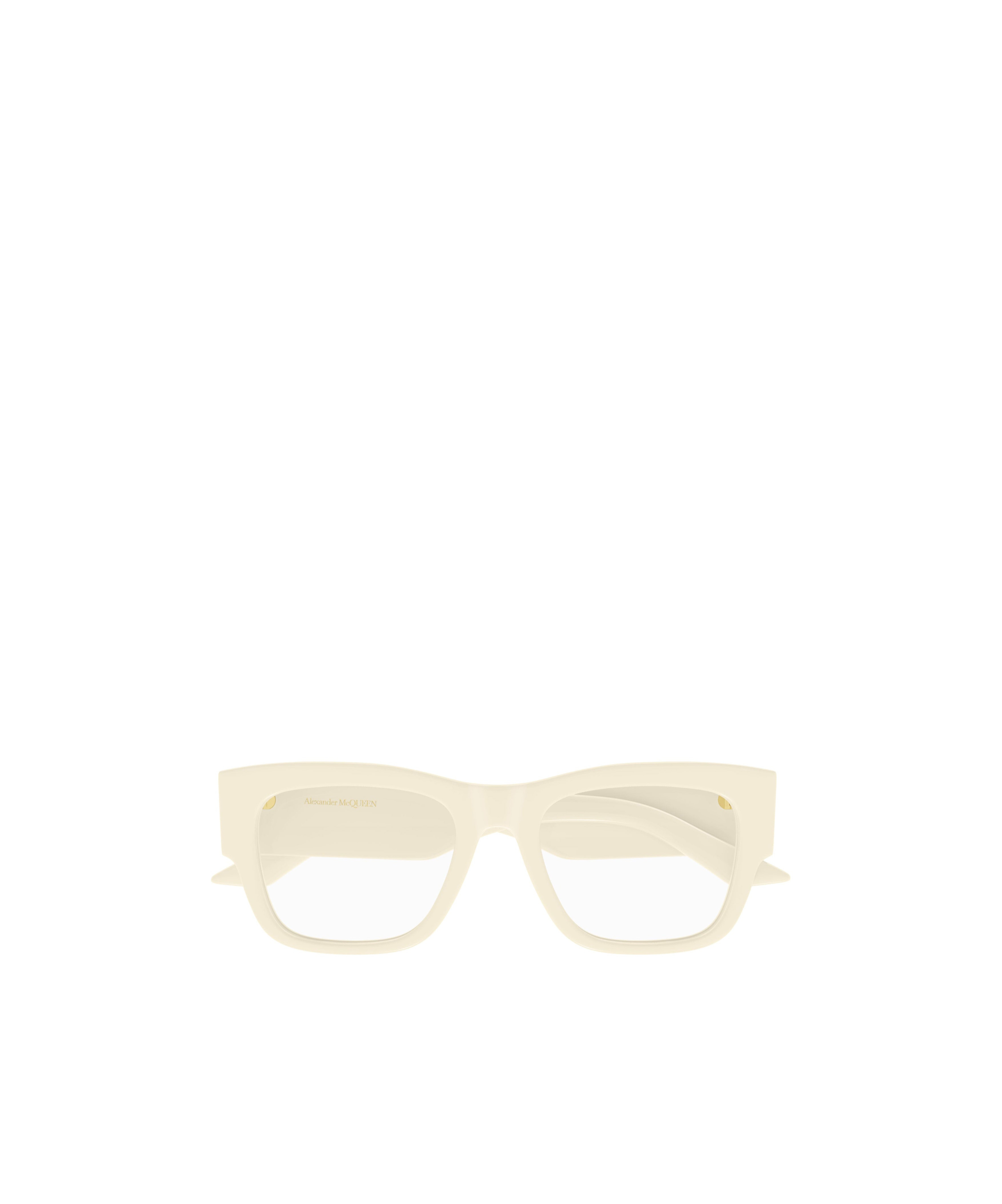 Alexander Mcqueen Geometrically Framed Flat Mirror In Solid-ivory