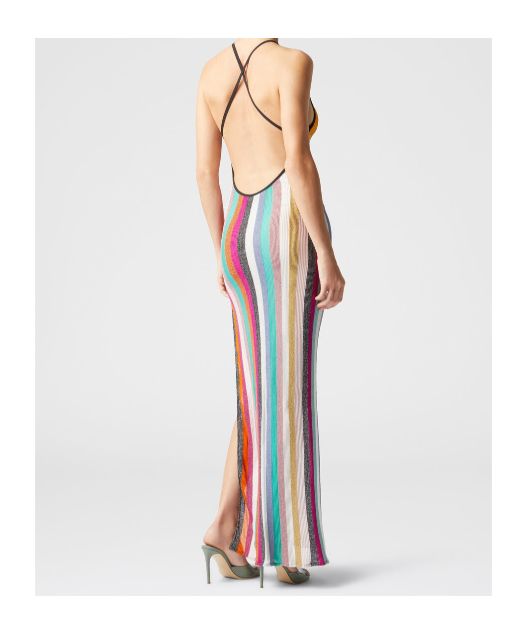 Missoni Striped Metallic Crochet-knit Maxi Dress In Multicolor