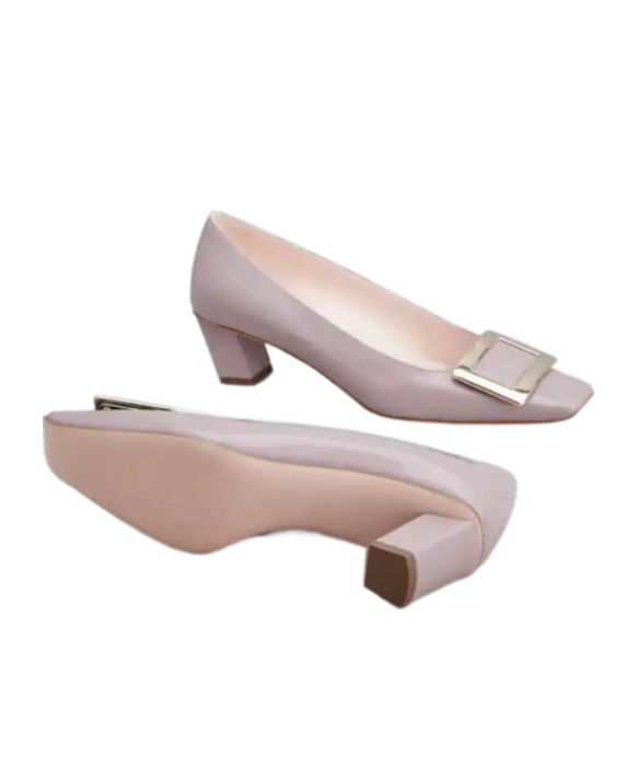 Shop Roger Vivier Belle Vivier Pumps In Patent Leather In Gray