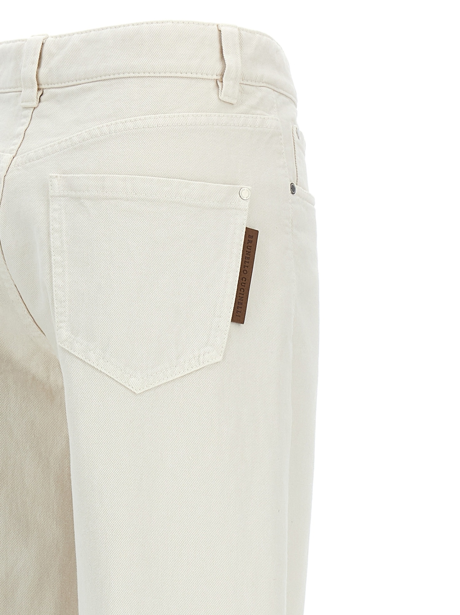 Brunello Cucinelli White Contemporary Loose Jeans In White