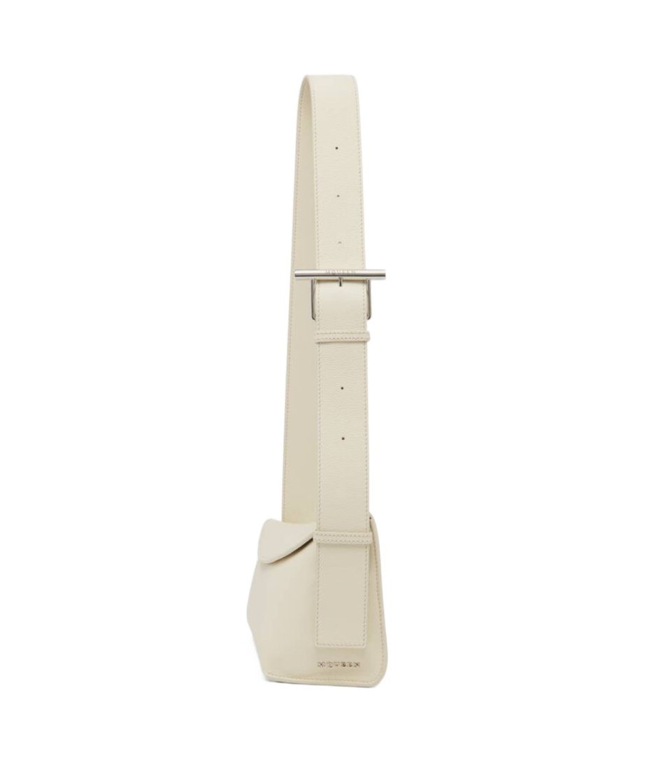 Alexander Mcqueen Leather T-bar Sling Cross-body Bag In Cream