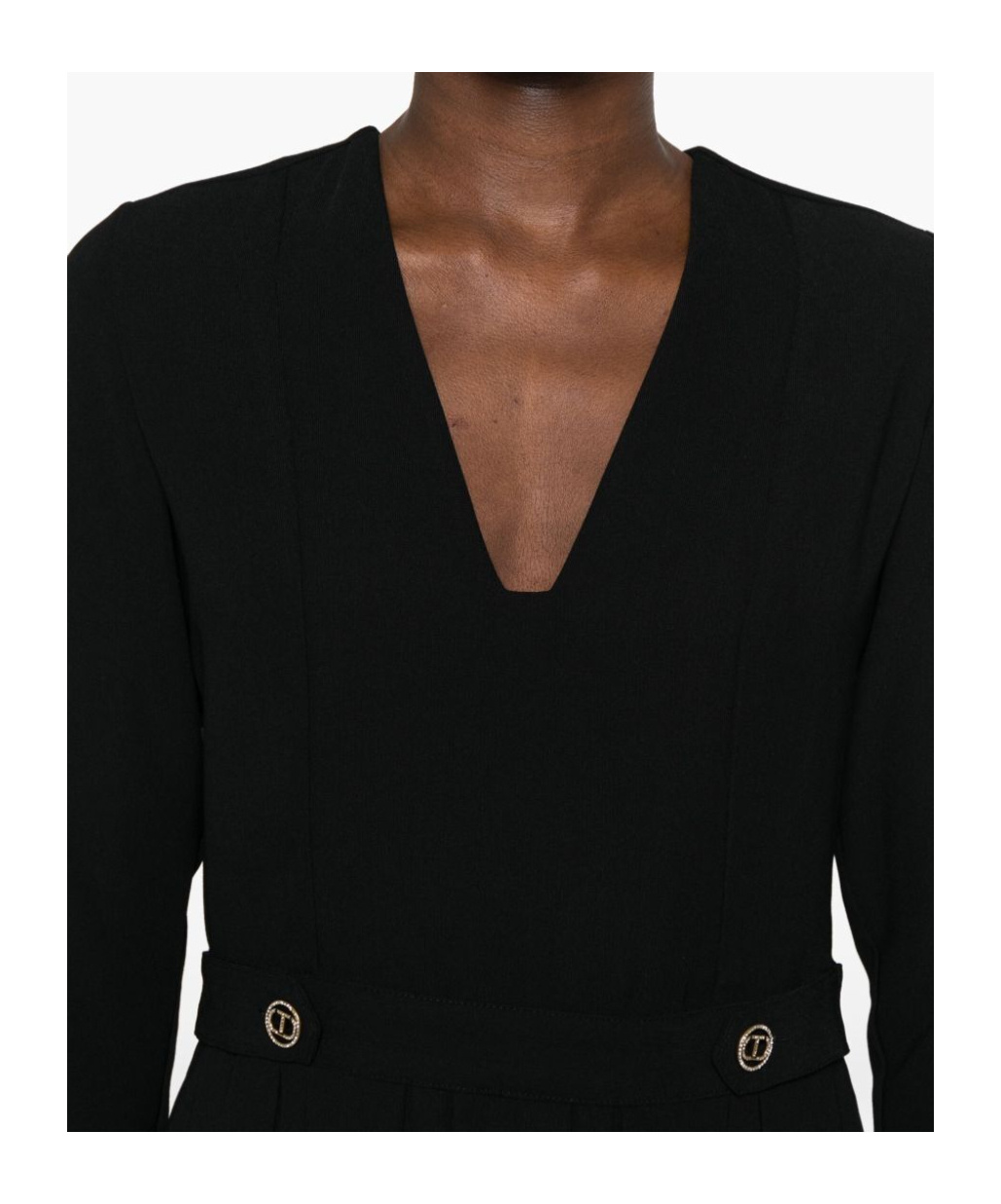 Shop Twinset Pleated Crepe Mini Dress