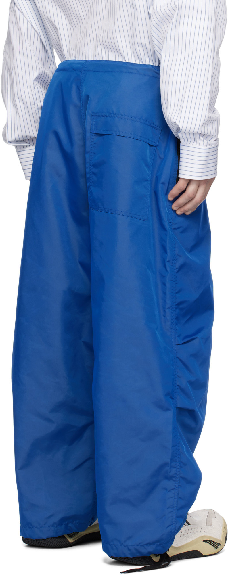 Hed Mayner Blue Reebok Edition Satin Track Pants In Blue