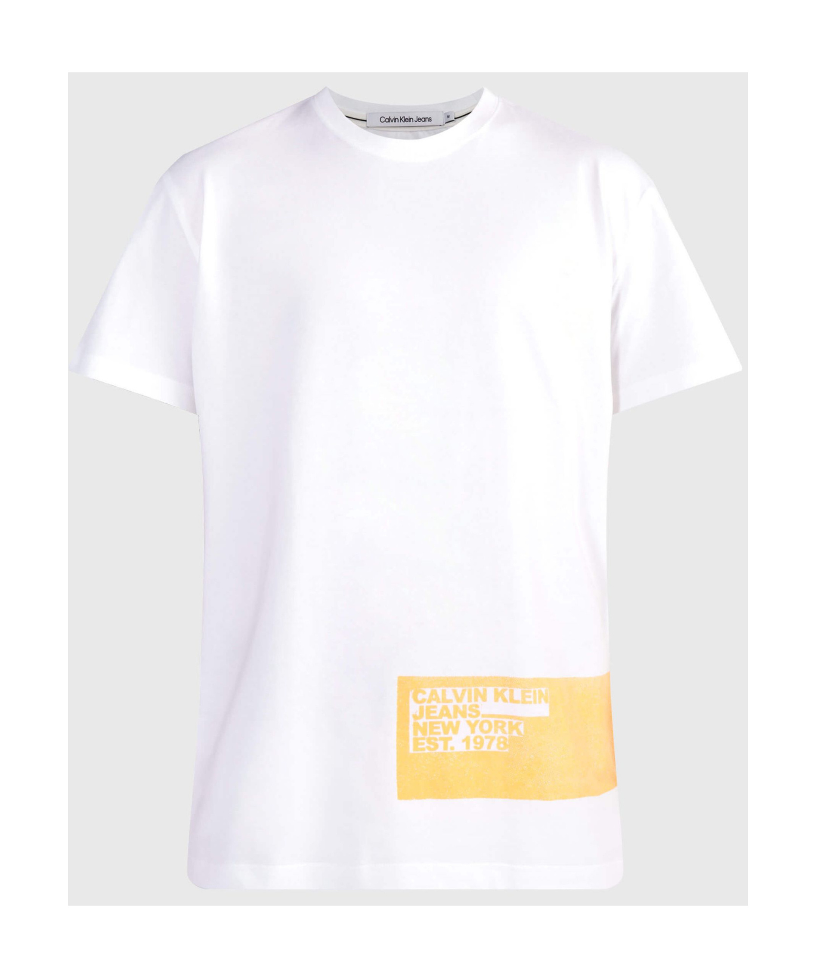 Calvin Klein Jeans Est.1978 Stencil Blocking Logo-print T-shirt In White