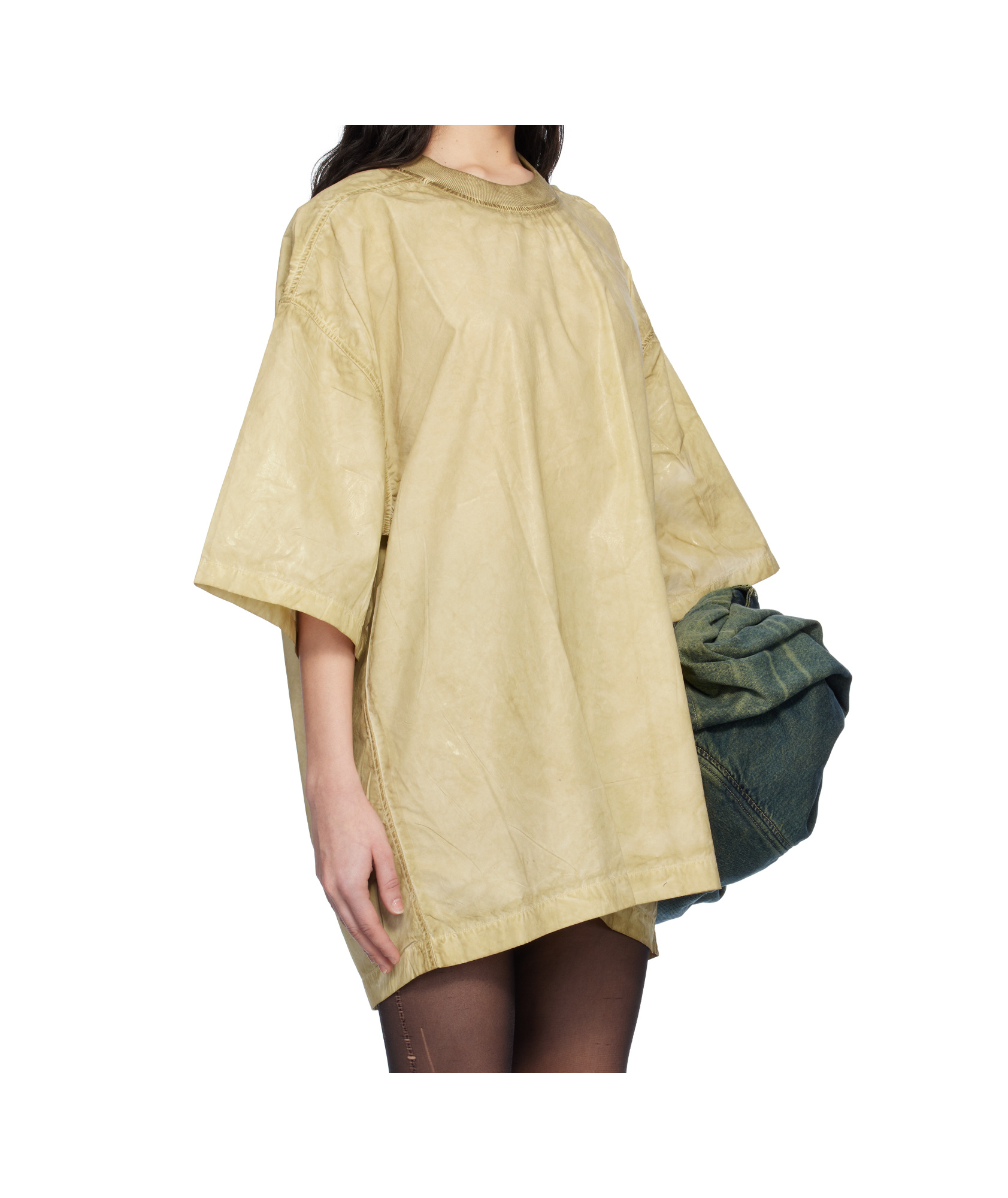 Rick Owens Drkshdw Beige Hollywood Tommy T-shirt In Neutral
