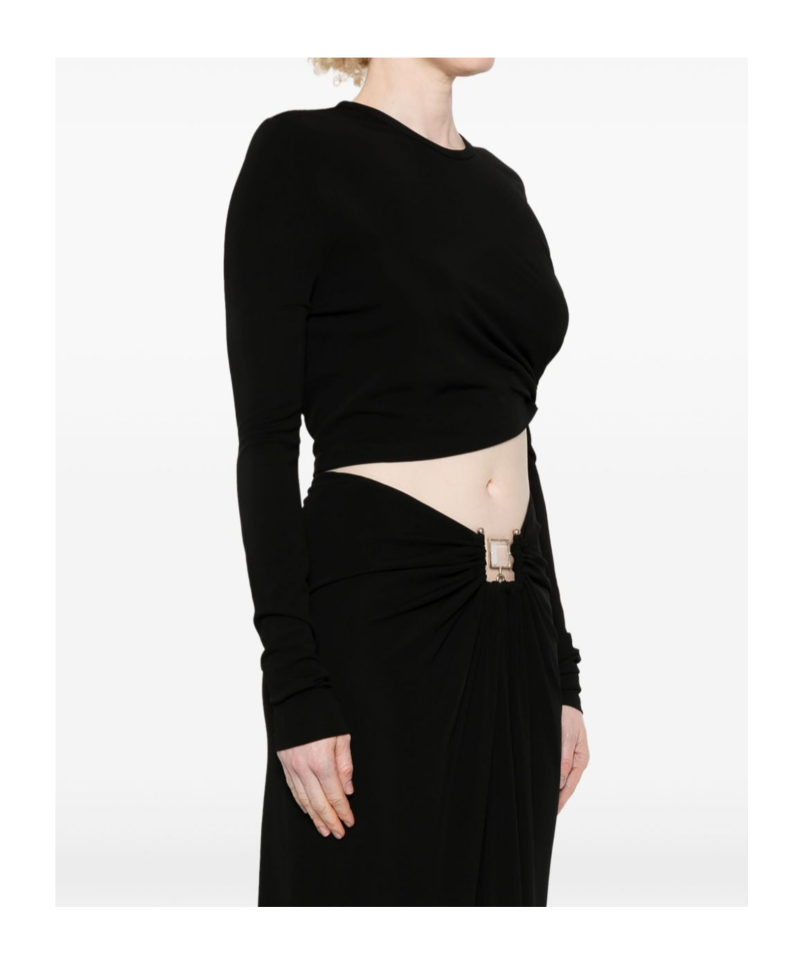 Christopher Esber Bezel-quartz Long-sleeve Top In Black