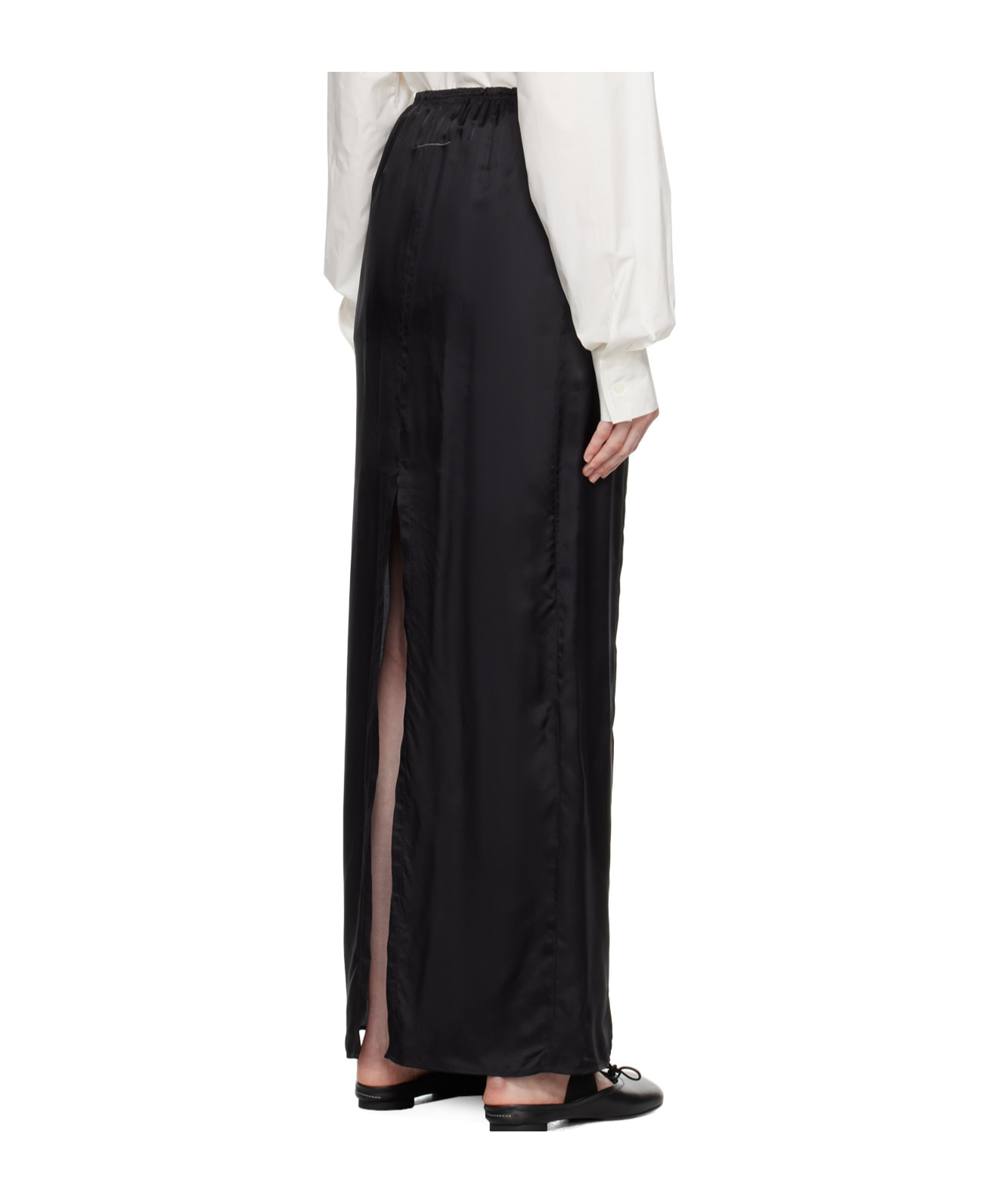 Mm6 Maison Margiela Woman Maxi Skirt Black Size 8 Viscose In Black