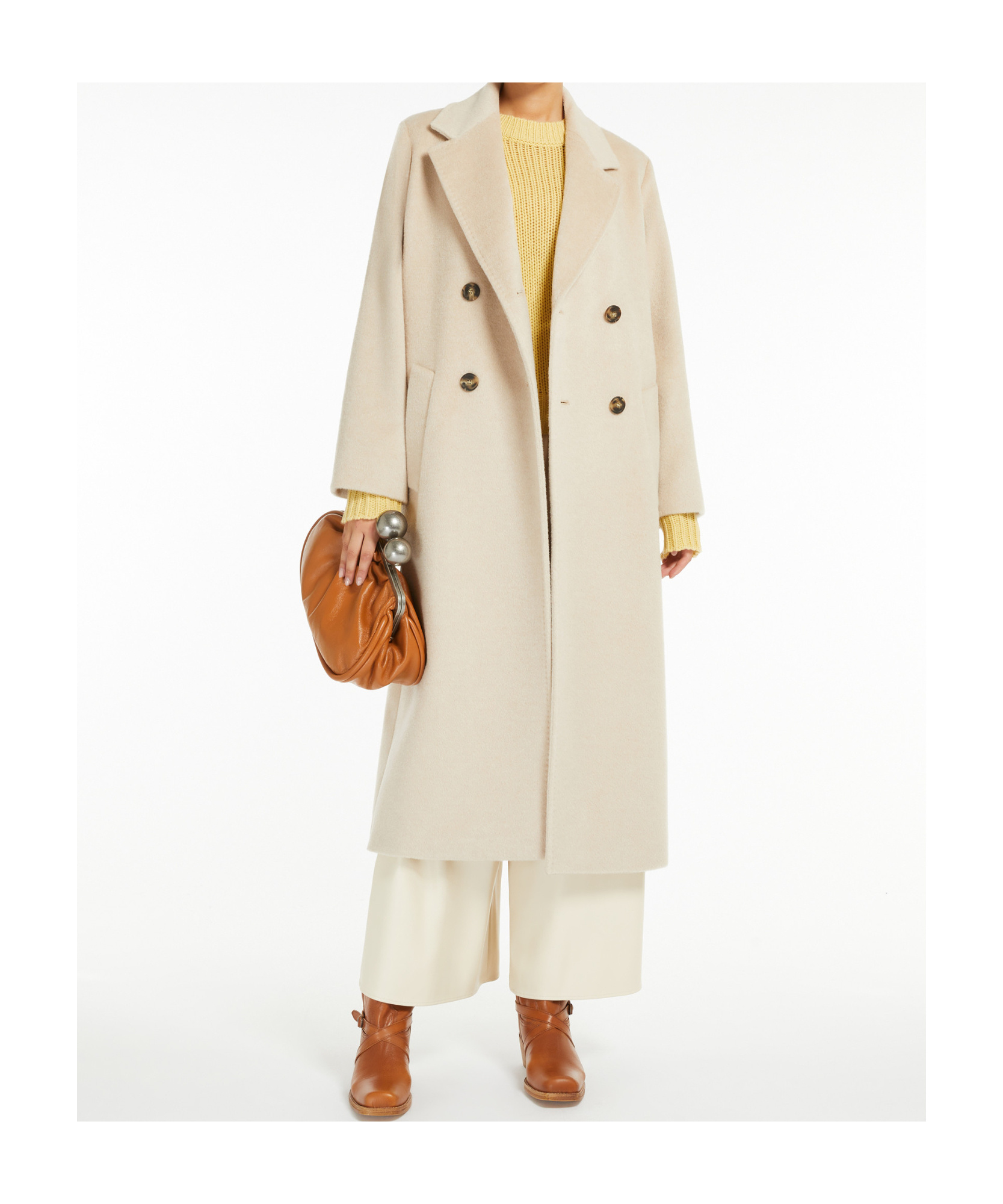 Weekend Max Mara Double-breasted Wool Coat In Nude