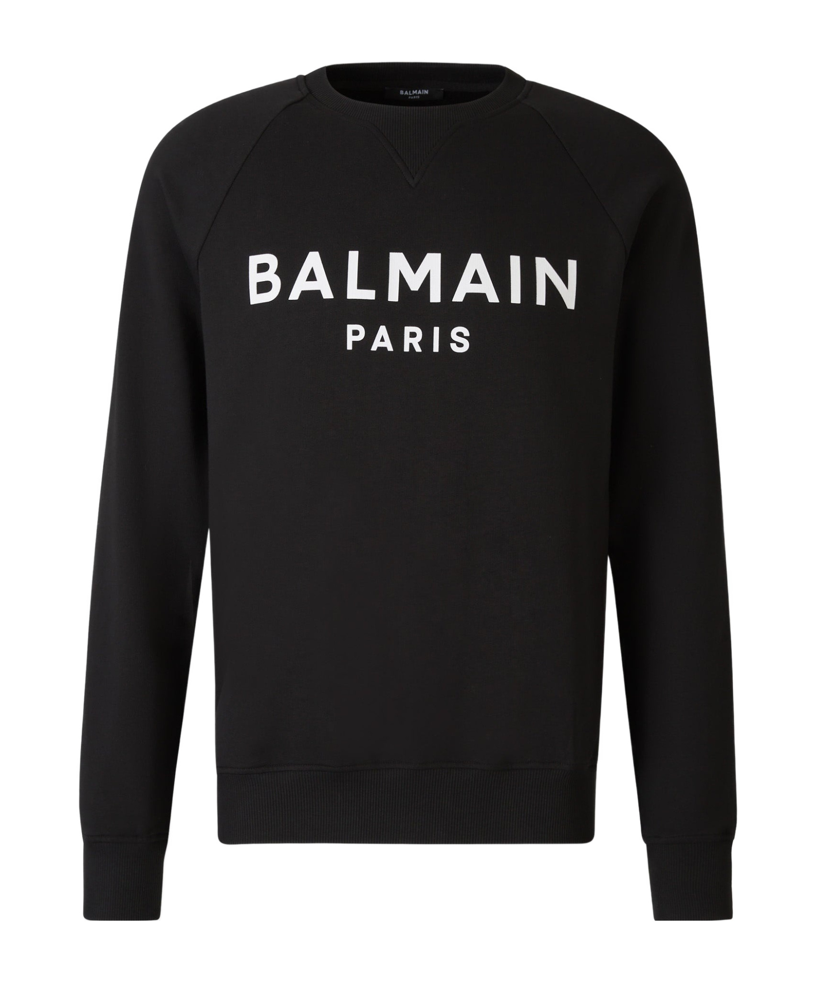 Balmain Logo Printed Cotton Sweatshirt In Black