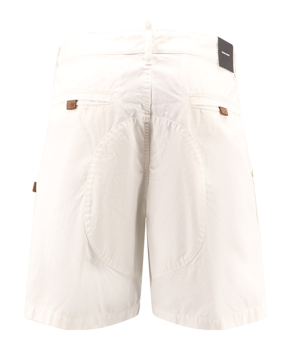 Dsquared2 Boxer Cotton Bermuda Shorts In White