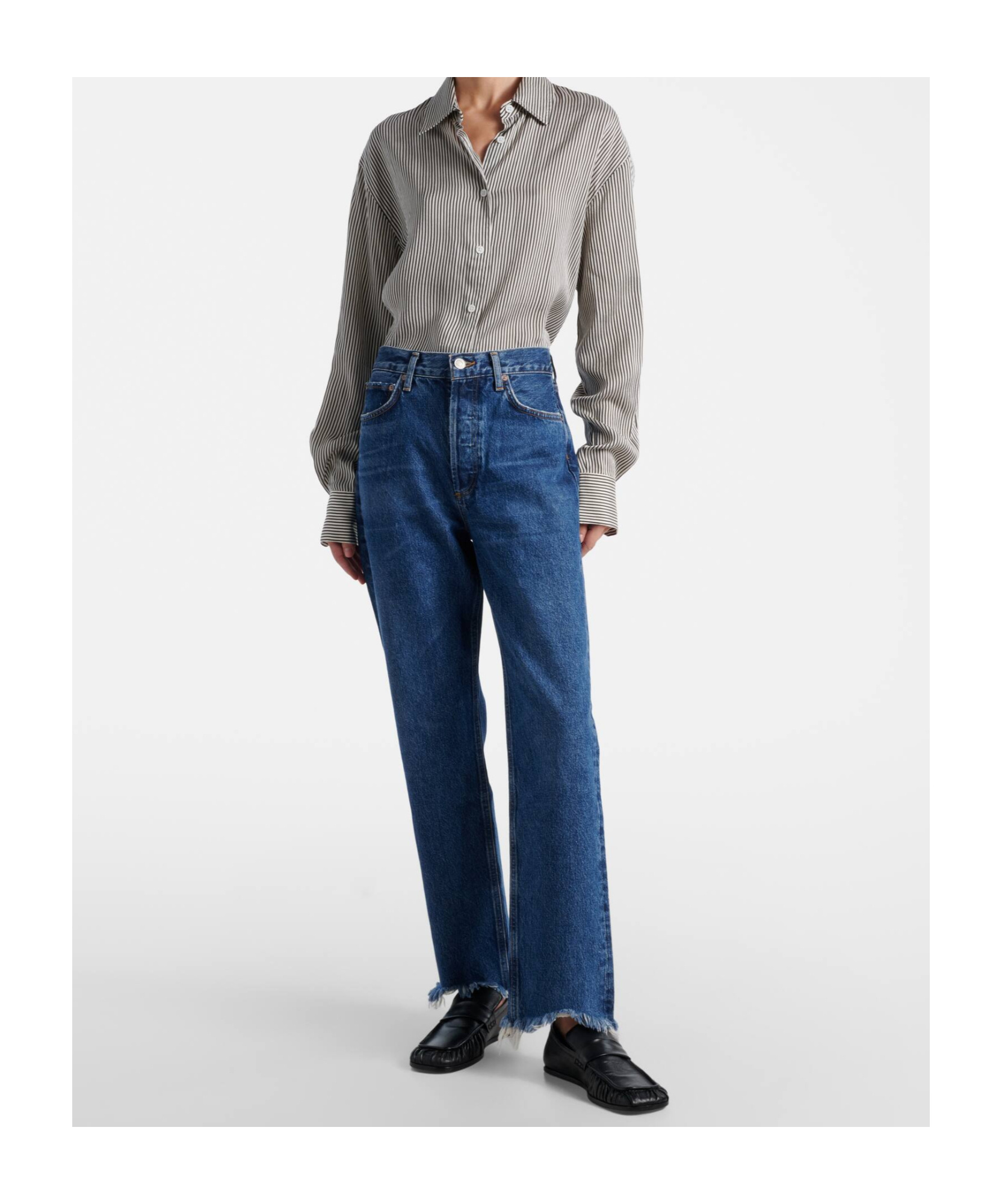 Agolde Mid-rise Straight-leg Denim Trousers In Blue