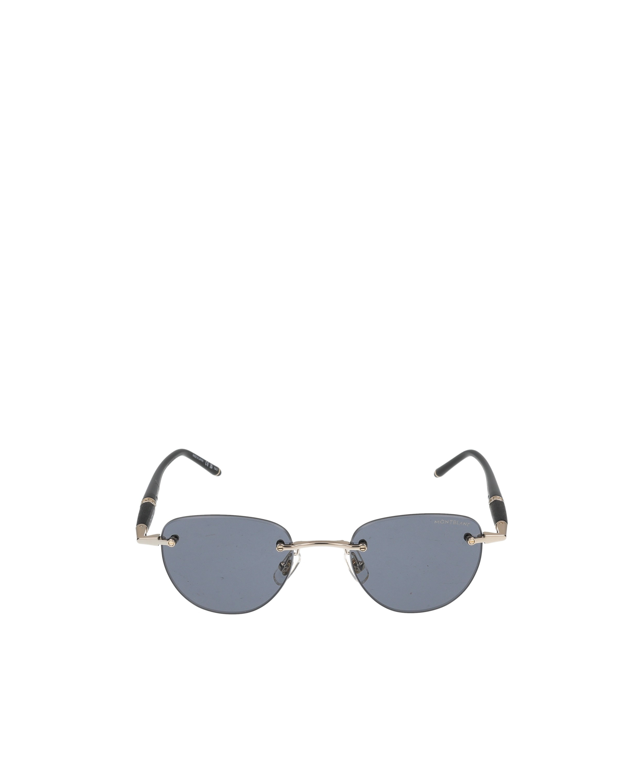 Montblanc Oval Frame Sunglasses In Gray