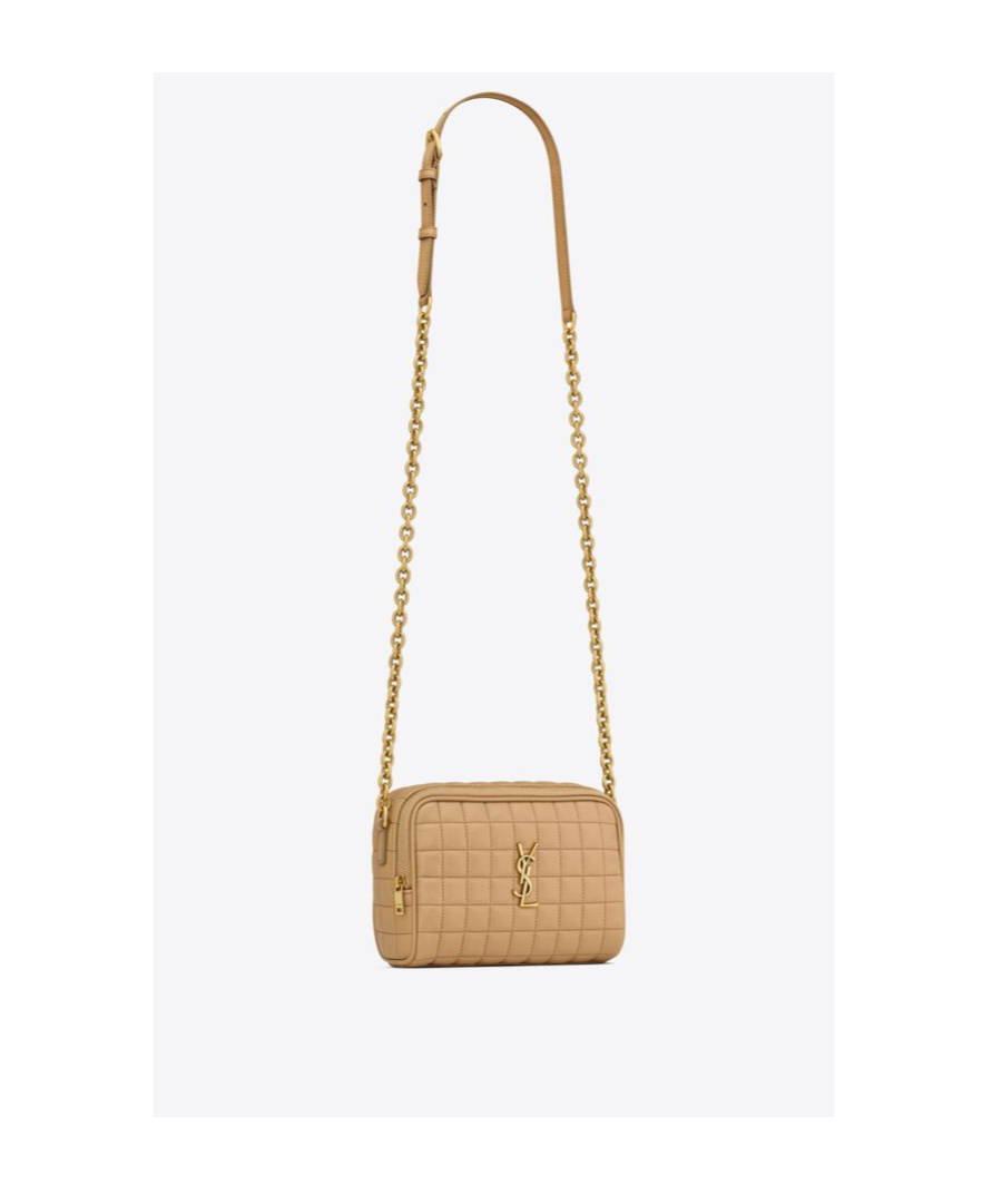 Saint Laurent Cassandre Cross Body Bag In Nude