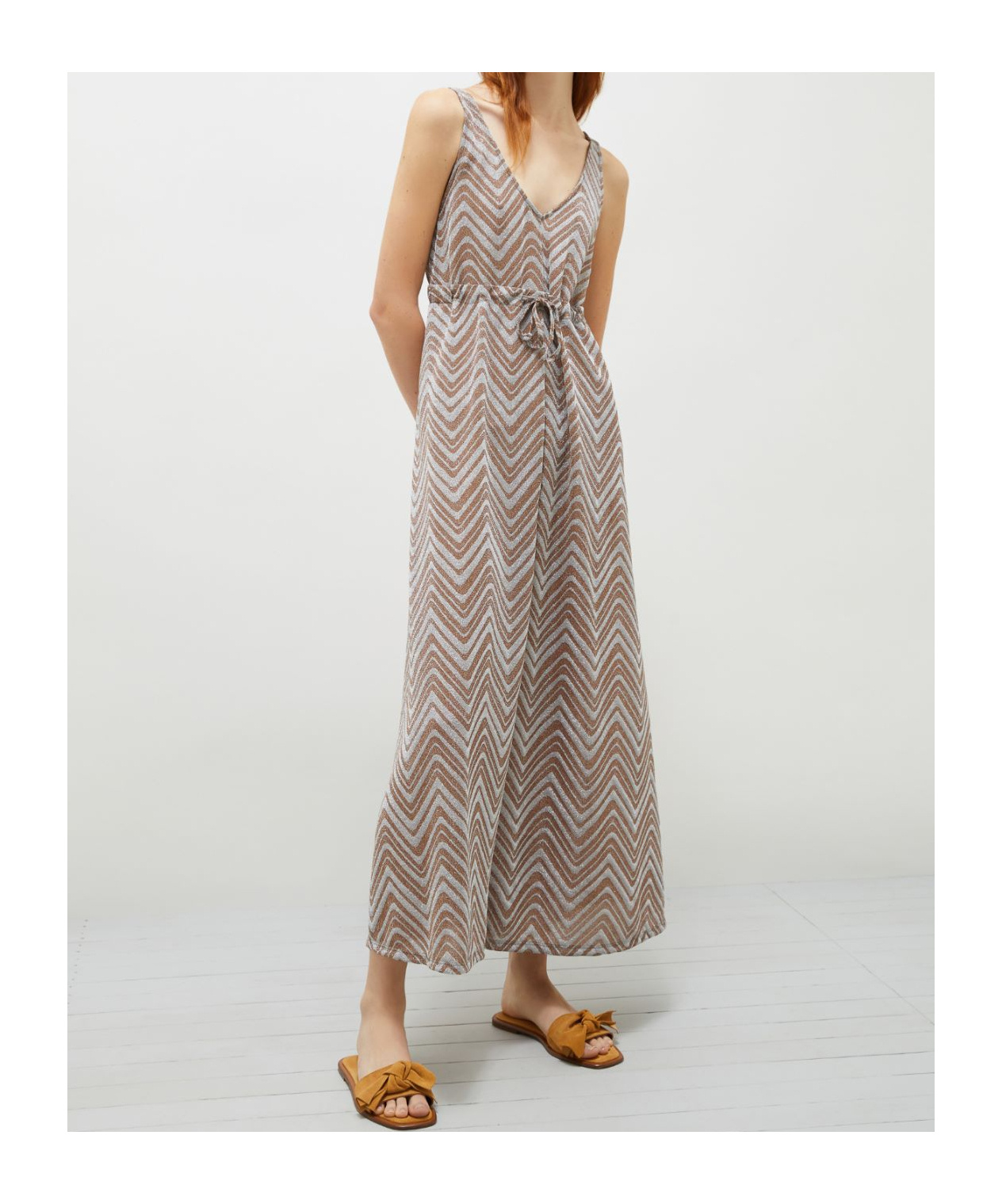 Marella Lurex Beach Dress In Bronze