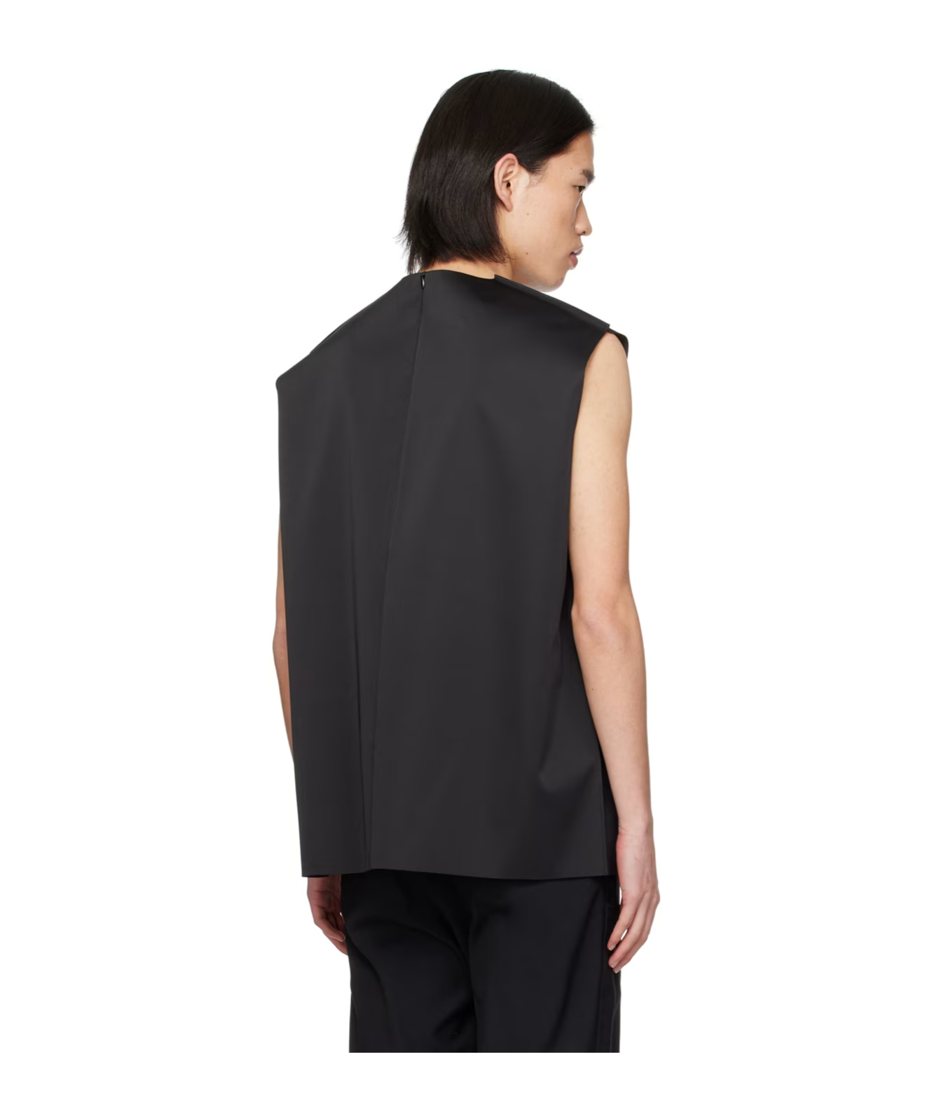 We11 Done Debossed-motif Vest In Black