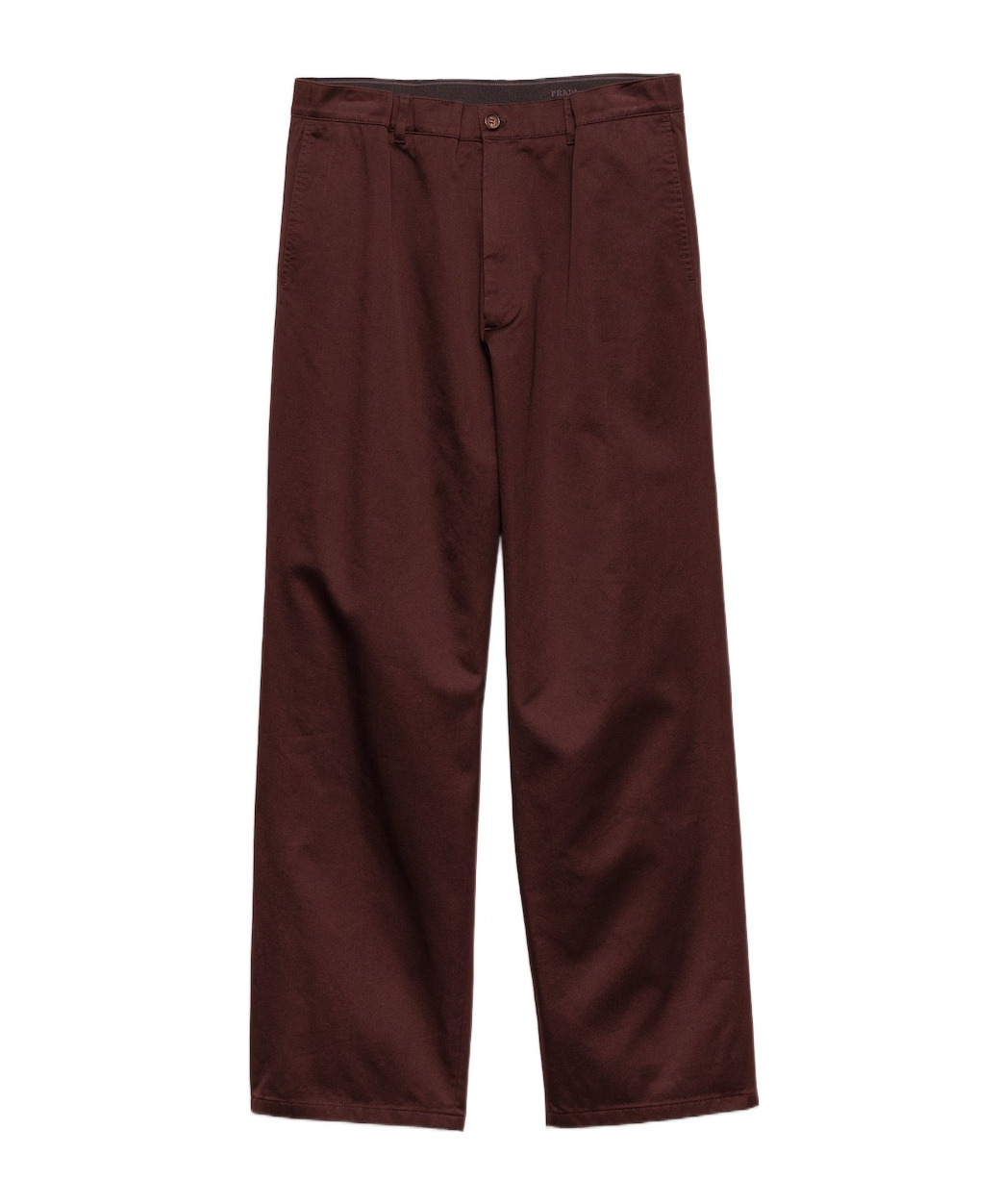 Prada Triangle-logo Cotton Trousers In Burgundy