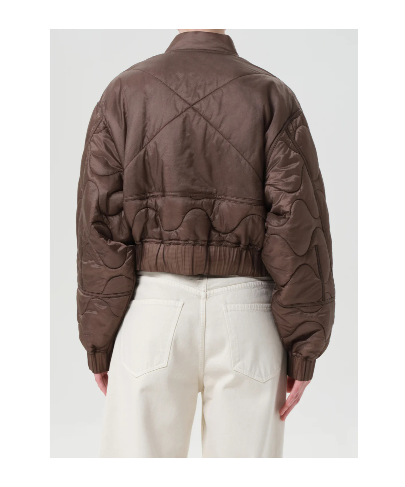 Agolde X Shoreditch Ski Club Iona Quilted Jacket In Brown
