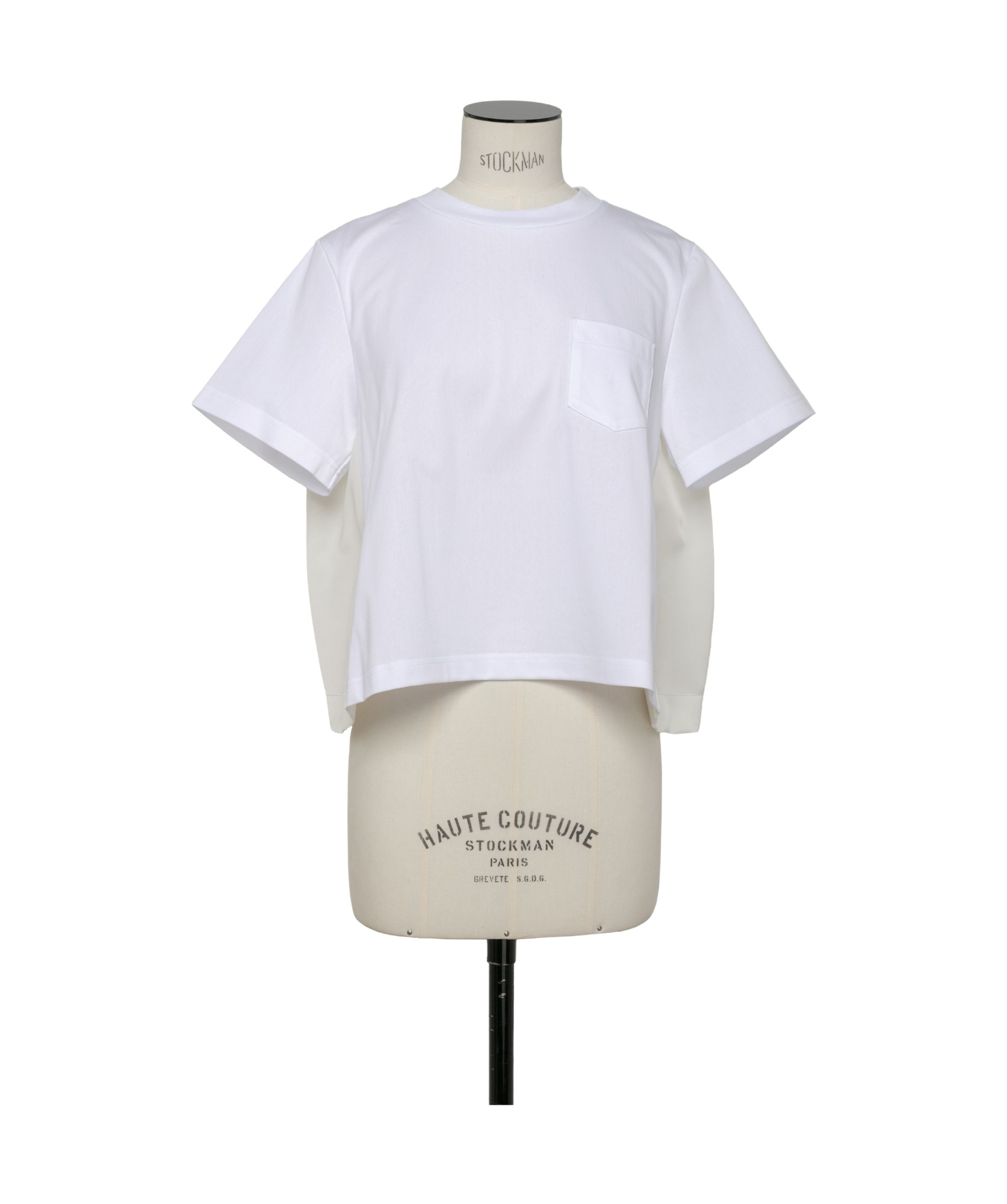 Shop Sacai Panelled T-shirt In White