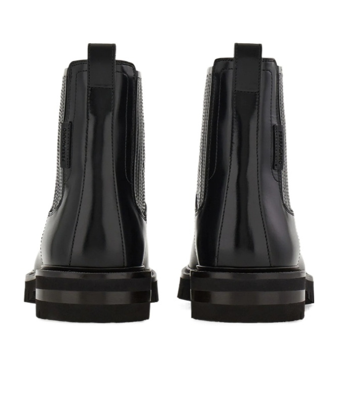 Ferragamo Lug Sole Chelsea Boot In Black