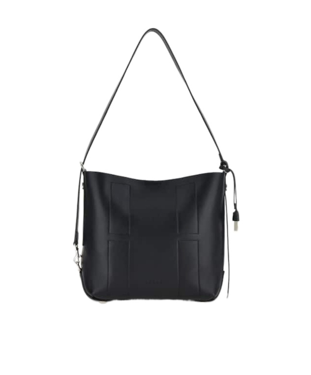 Hogan Medium Leather Shoulder Bag With Adjustable Strap In Black